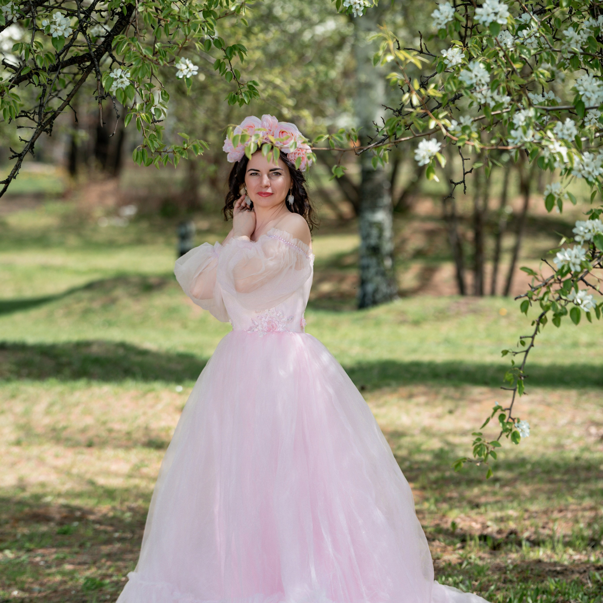 Розовое фатиновое до 46 рра