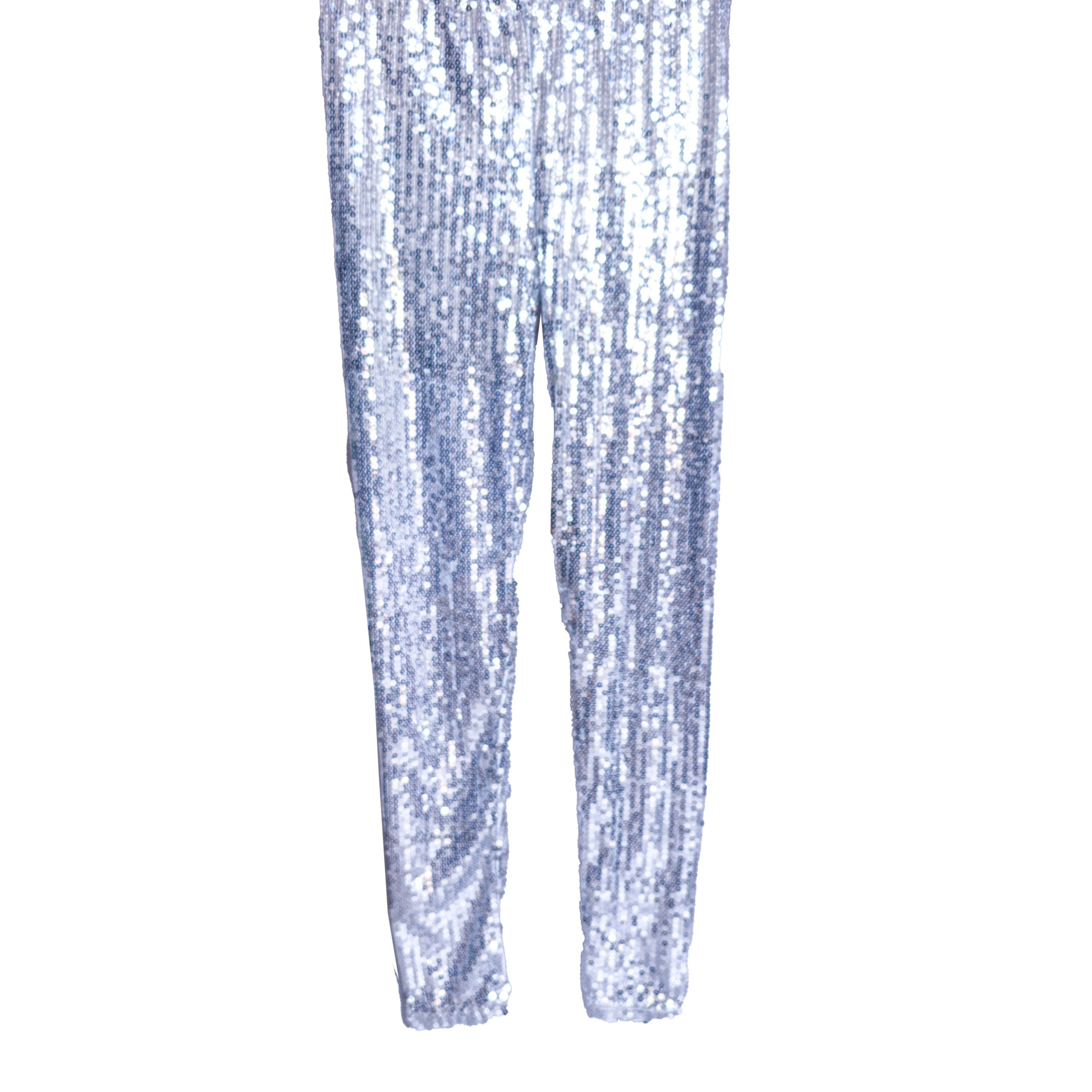 Брюки серебристые пайеточные 44-46рр