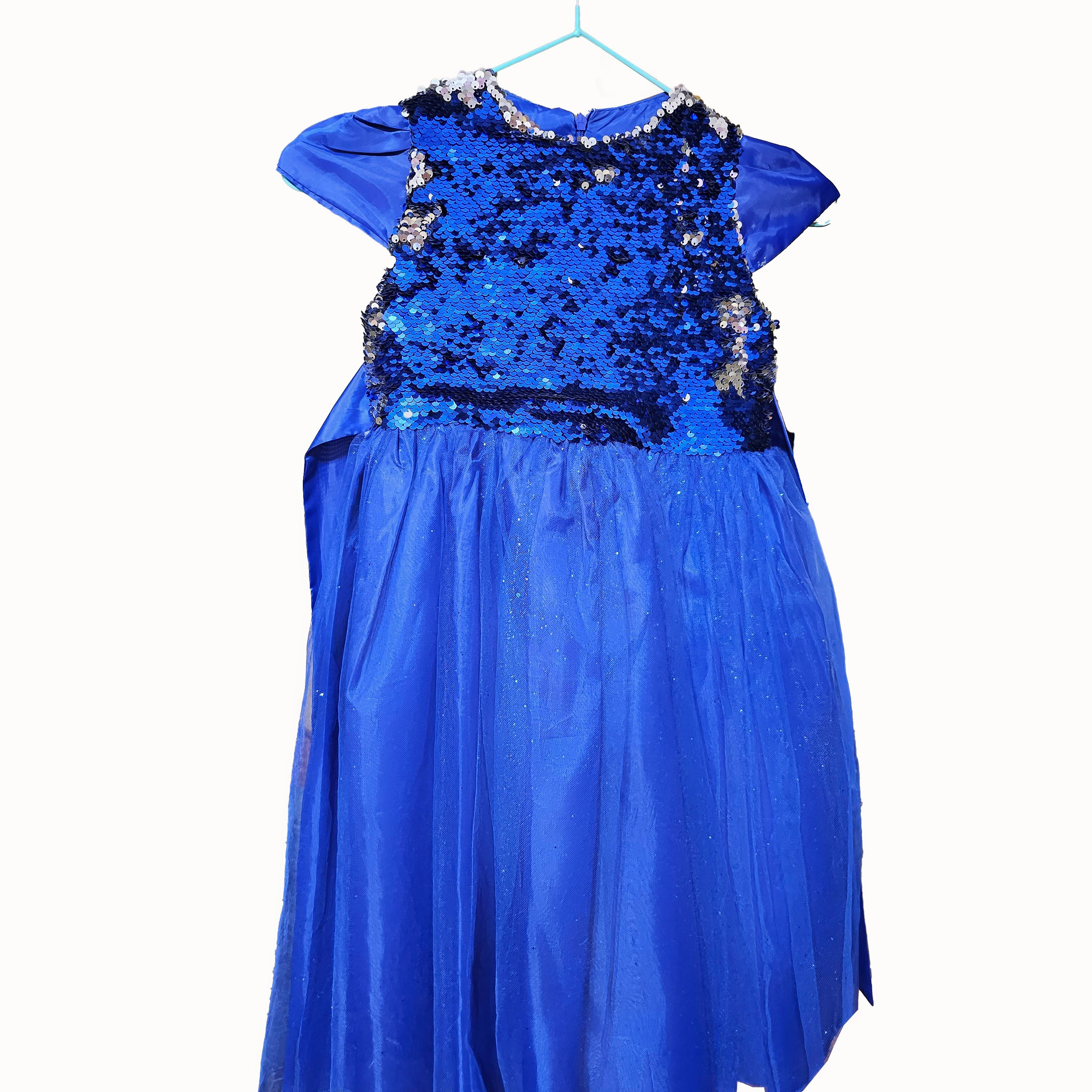 Платье пайеточное синее 32рр (5 лет) на молнии