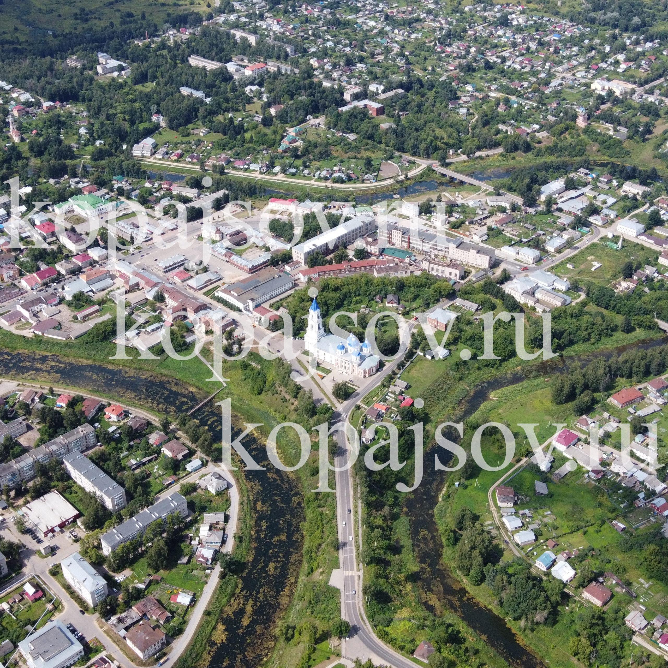 Сердце Кашина (Аэросъёмка). Фотограф в Кашине Калязине Кесовой Горе. Евгений Копайсов | официальный сайт