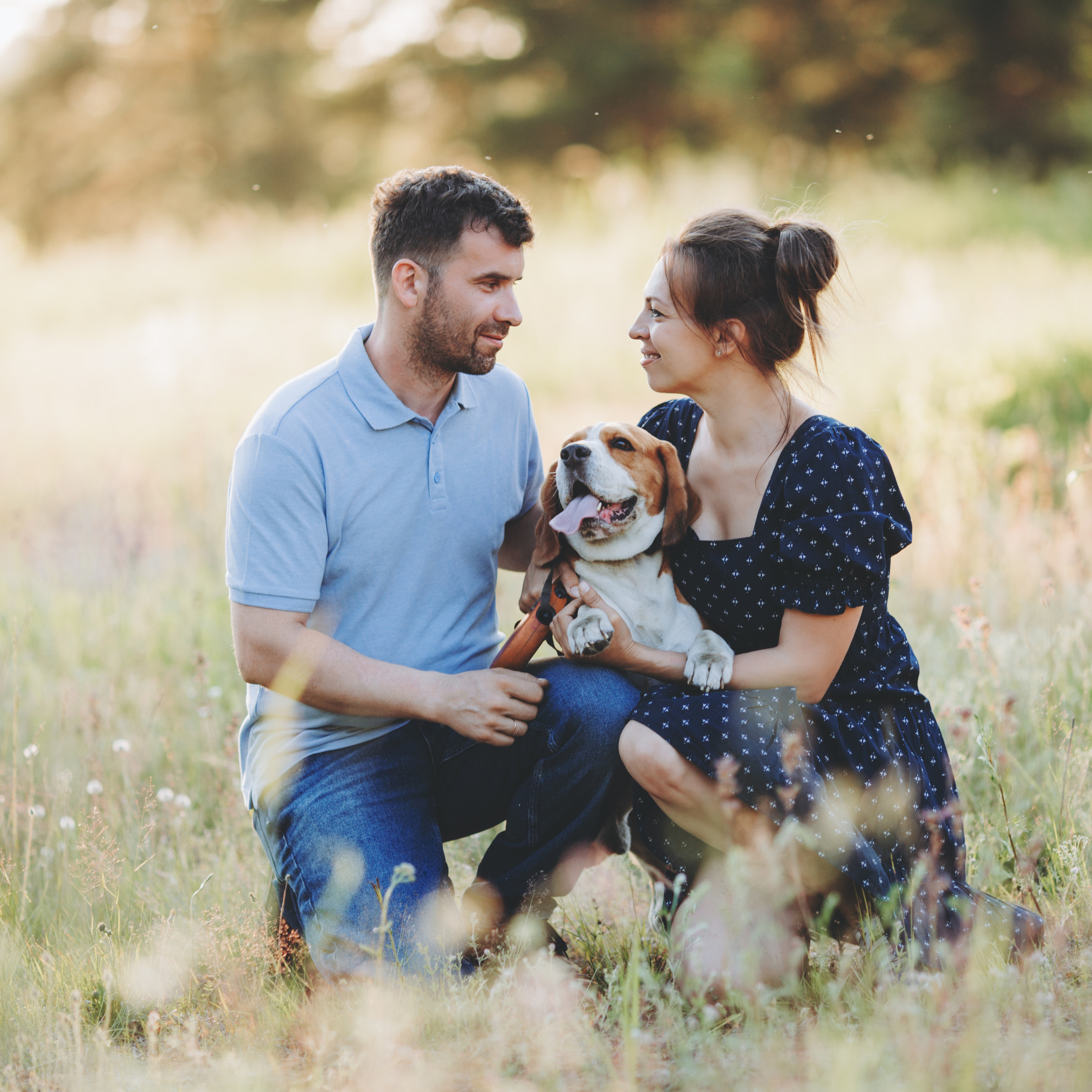 Александр, Светлана и Купер, прогулка