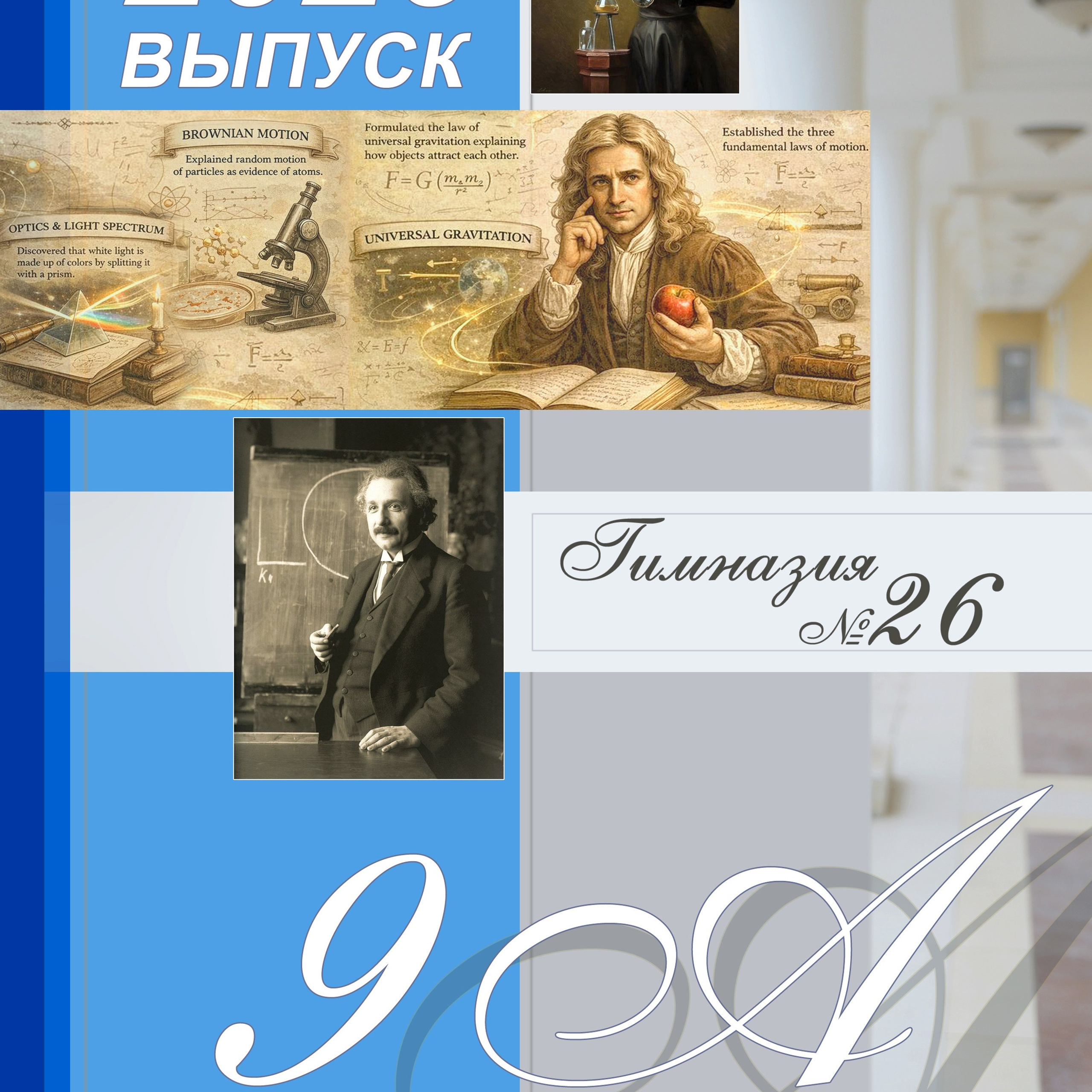 Книга для старших классов (9-11). Гимназия № 26. Все развороты индивидуальные. Формат 20Х30. 5 разворотов.