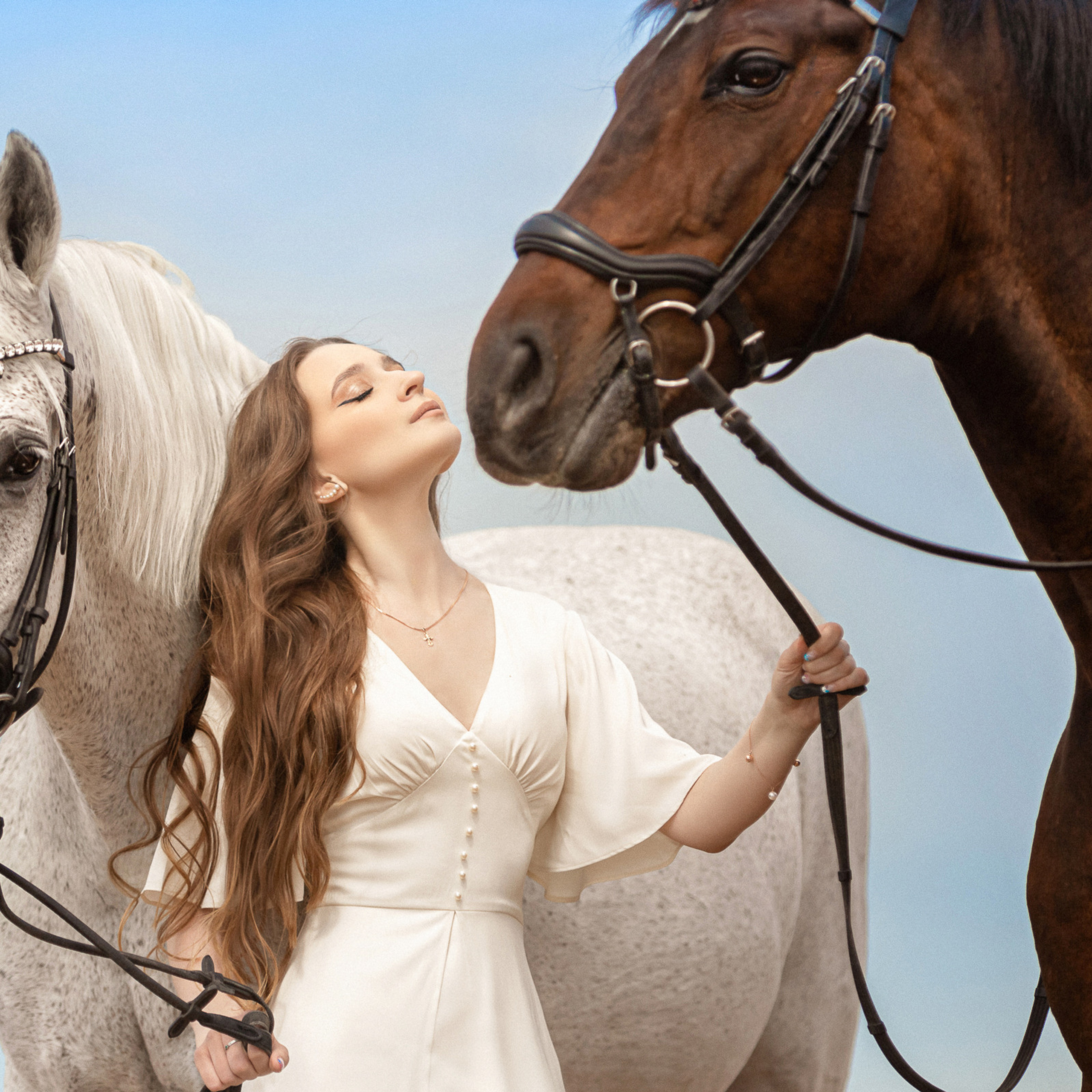 Полина и две лошади