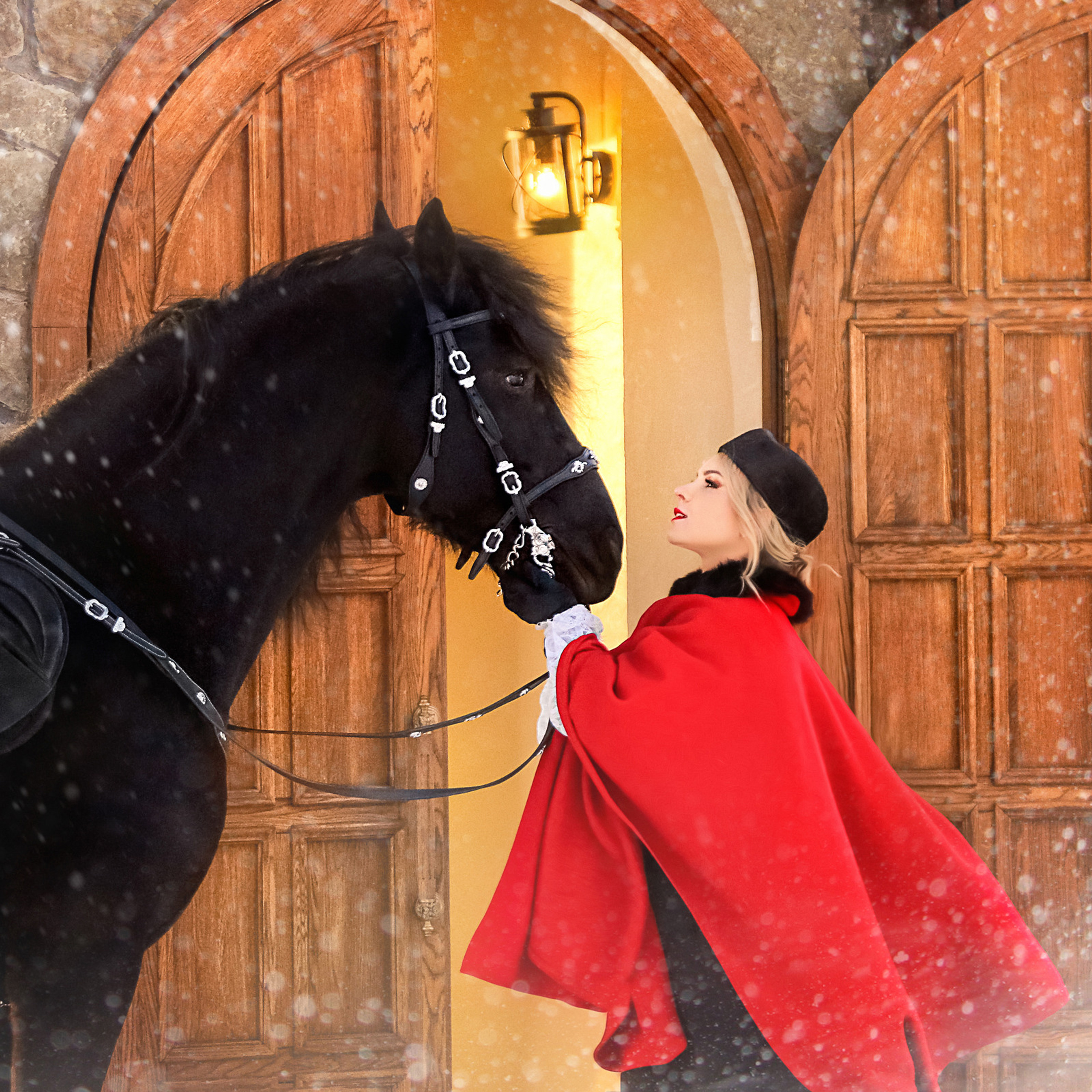 Татьяна и фризский конь Володя