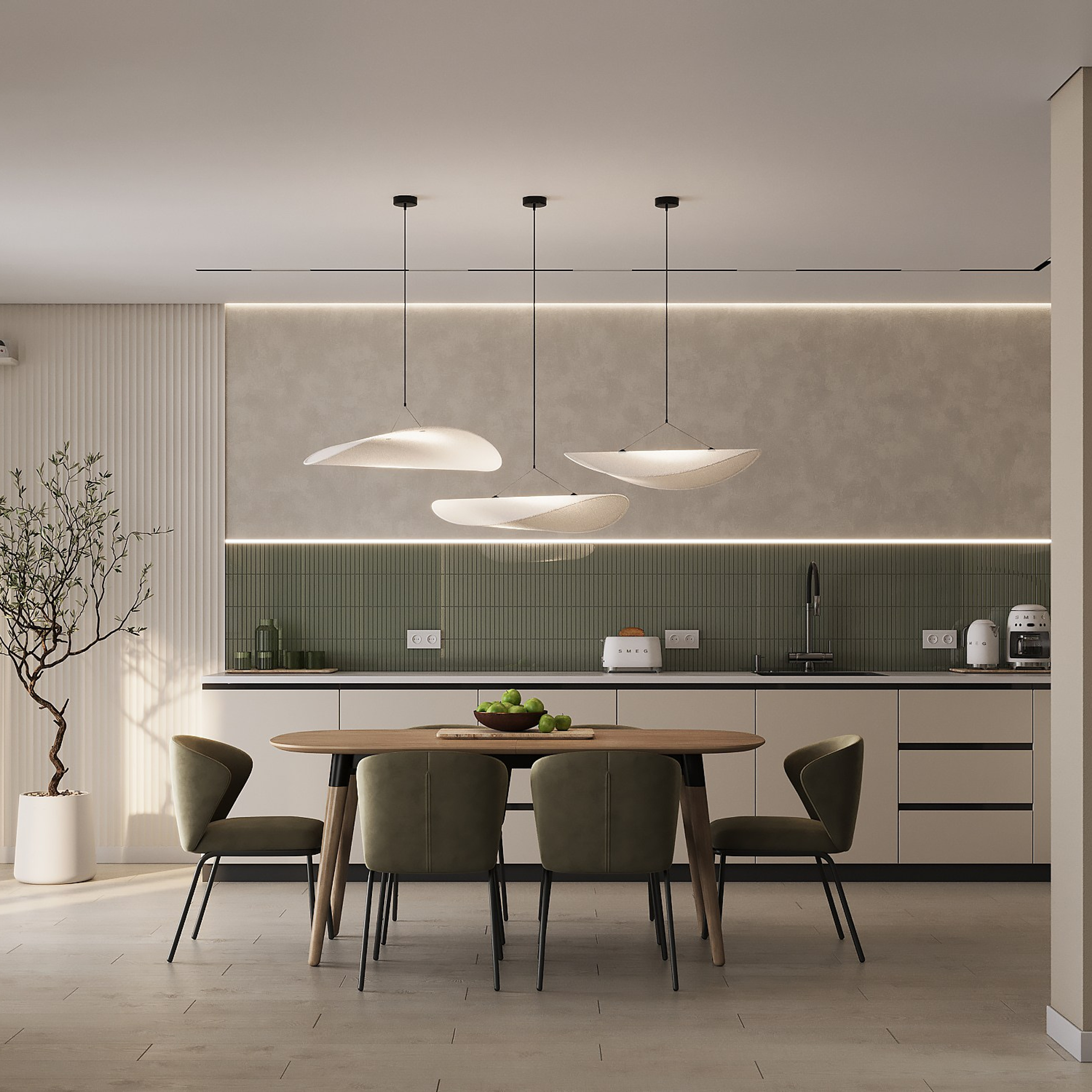 Кухня-гостиная-балкон