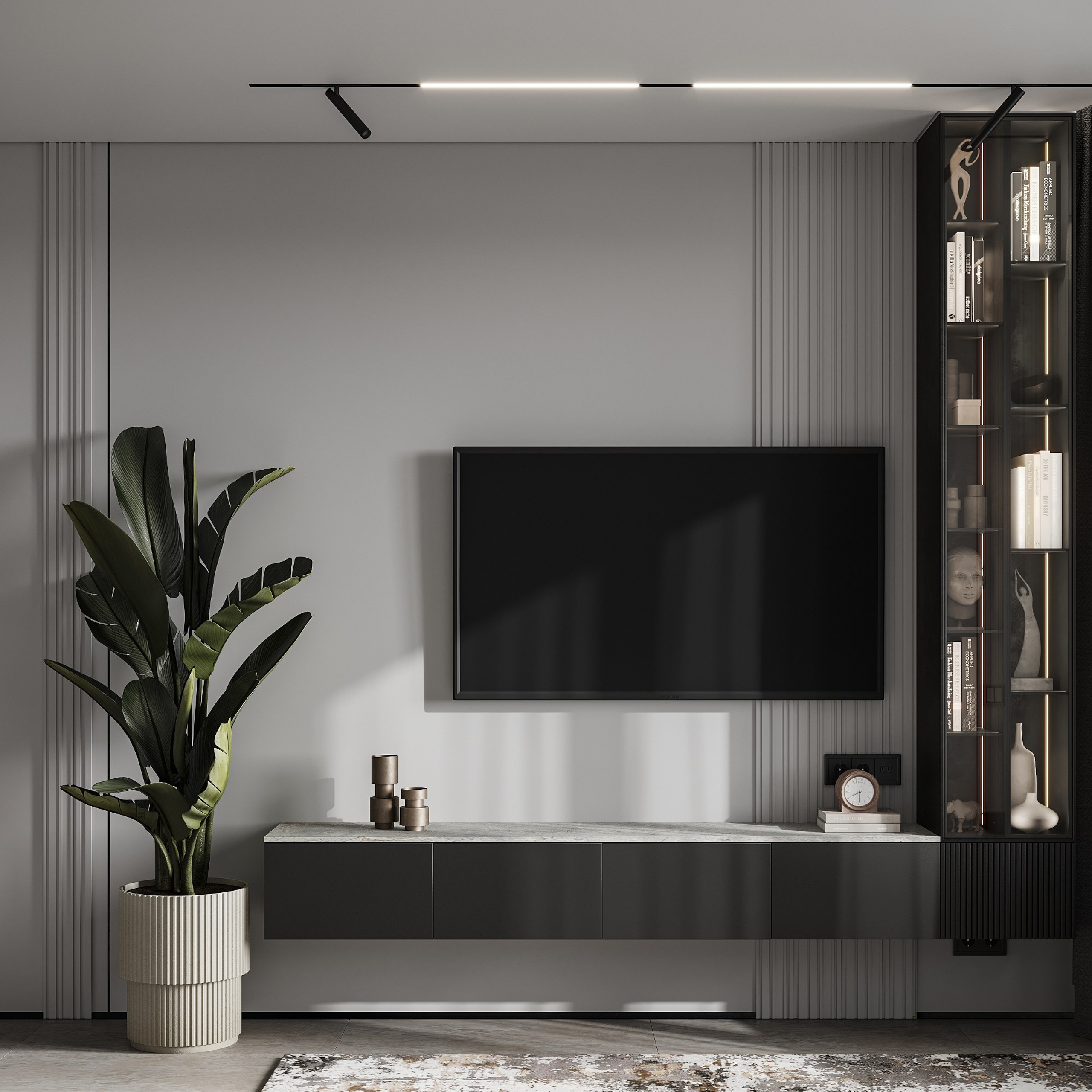 Кухня-гостиная в серых тонах. LAW.DES / ДИЗАЙНЕР ИНТЕРЬЕРОВ