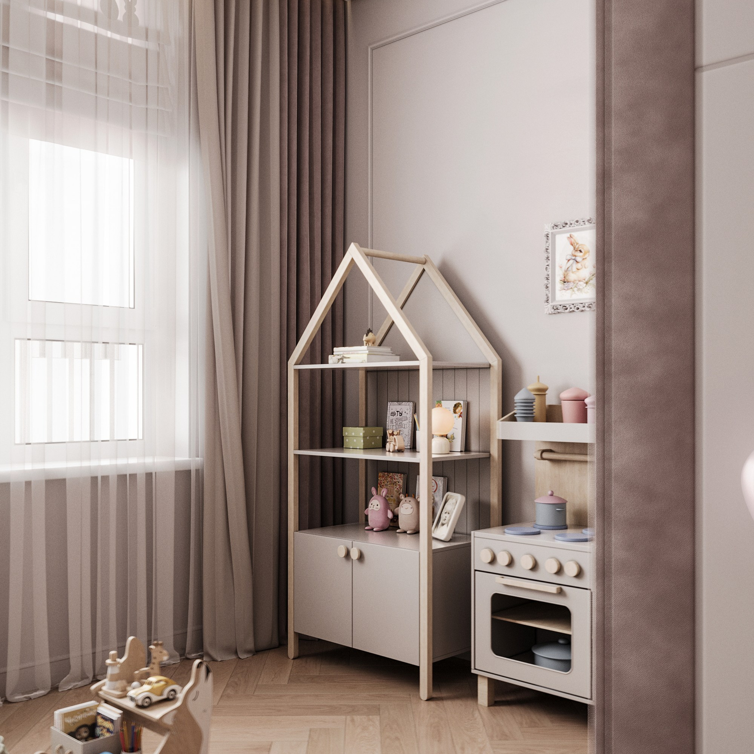 Стеллаж в виде домика