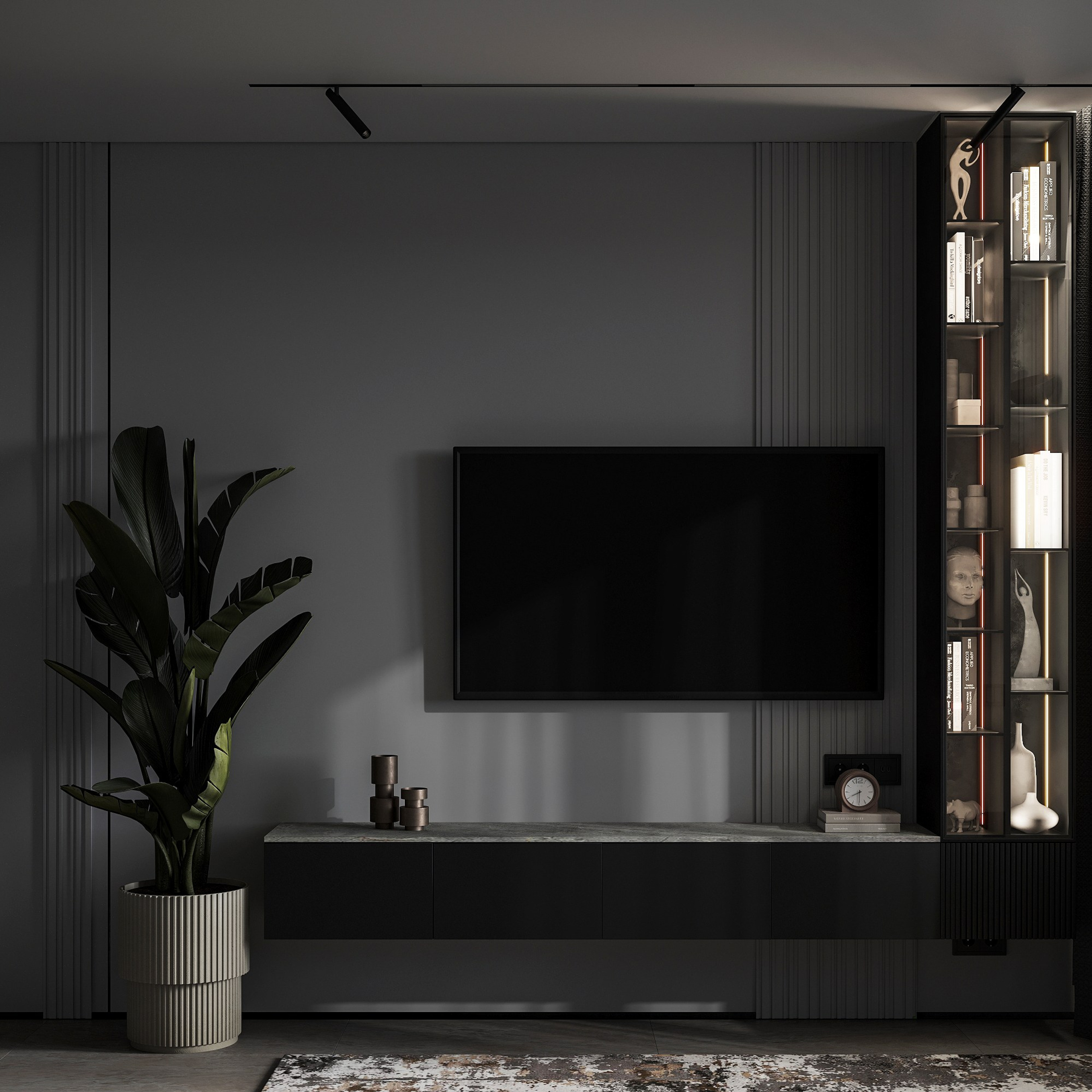 Кухня-гостиная в серых тонах. LAW.DES / ДИЗАЙНЕР ИНТЕРЬЕРОВ