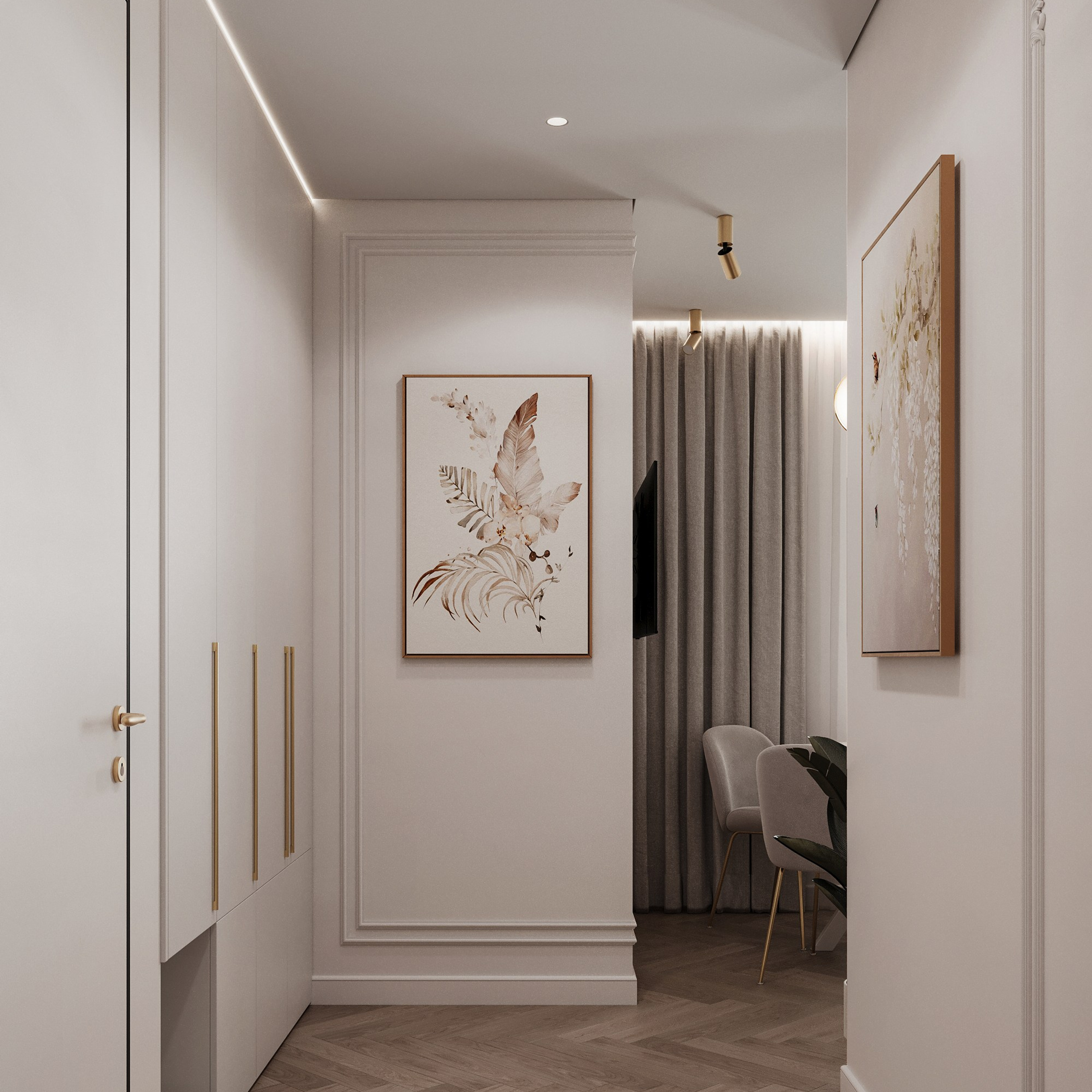 Кухня-гостиная в светлых тонах. LAW.DES / ДИЗАЙНЕР ИНТЕРЬЕРОВ