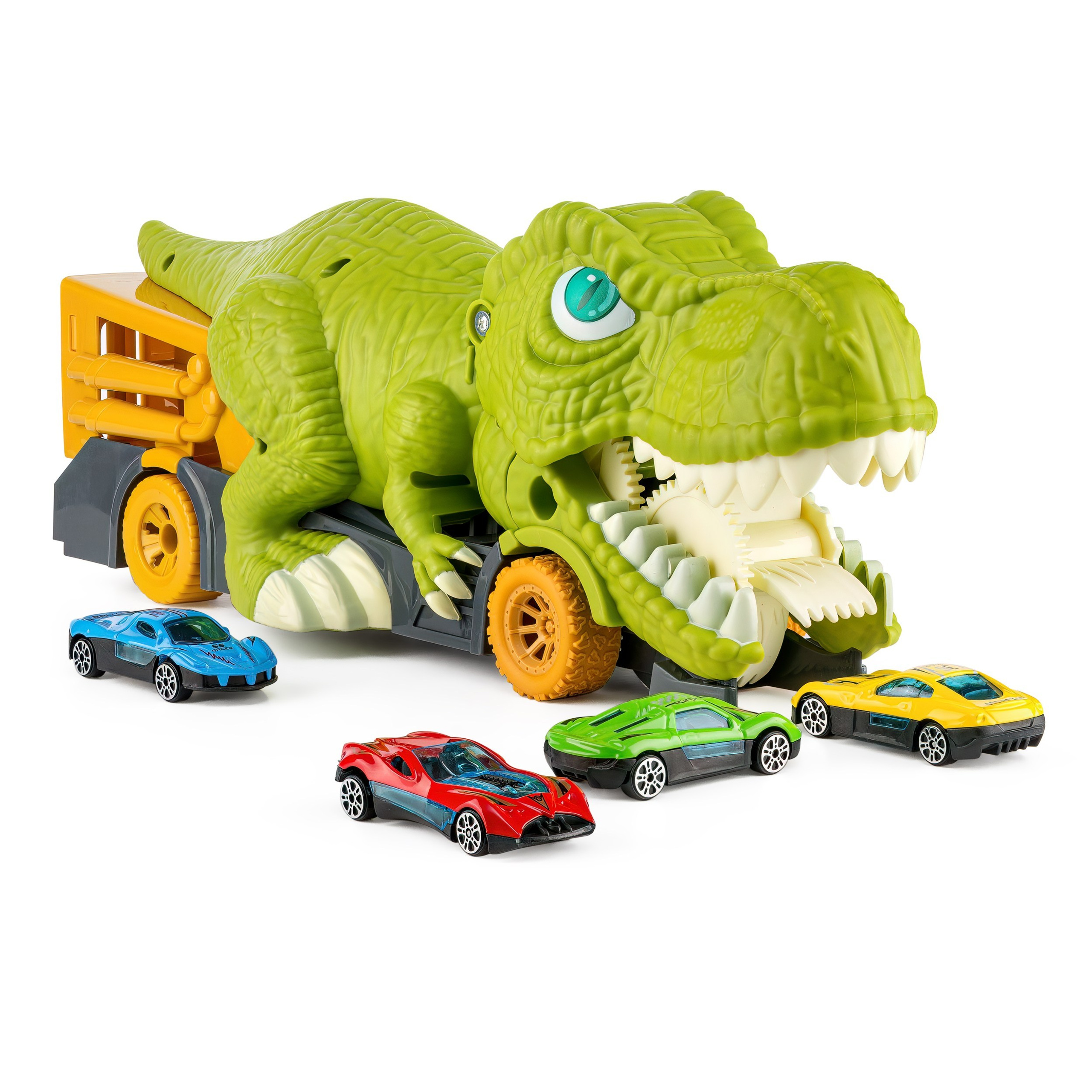 Детская игрушка "Динозавр" и машинки