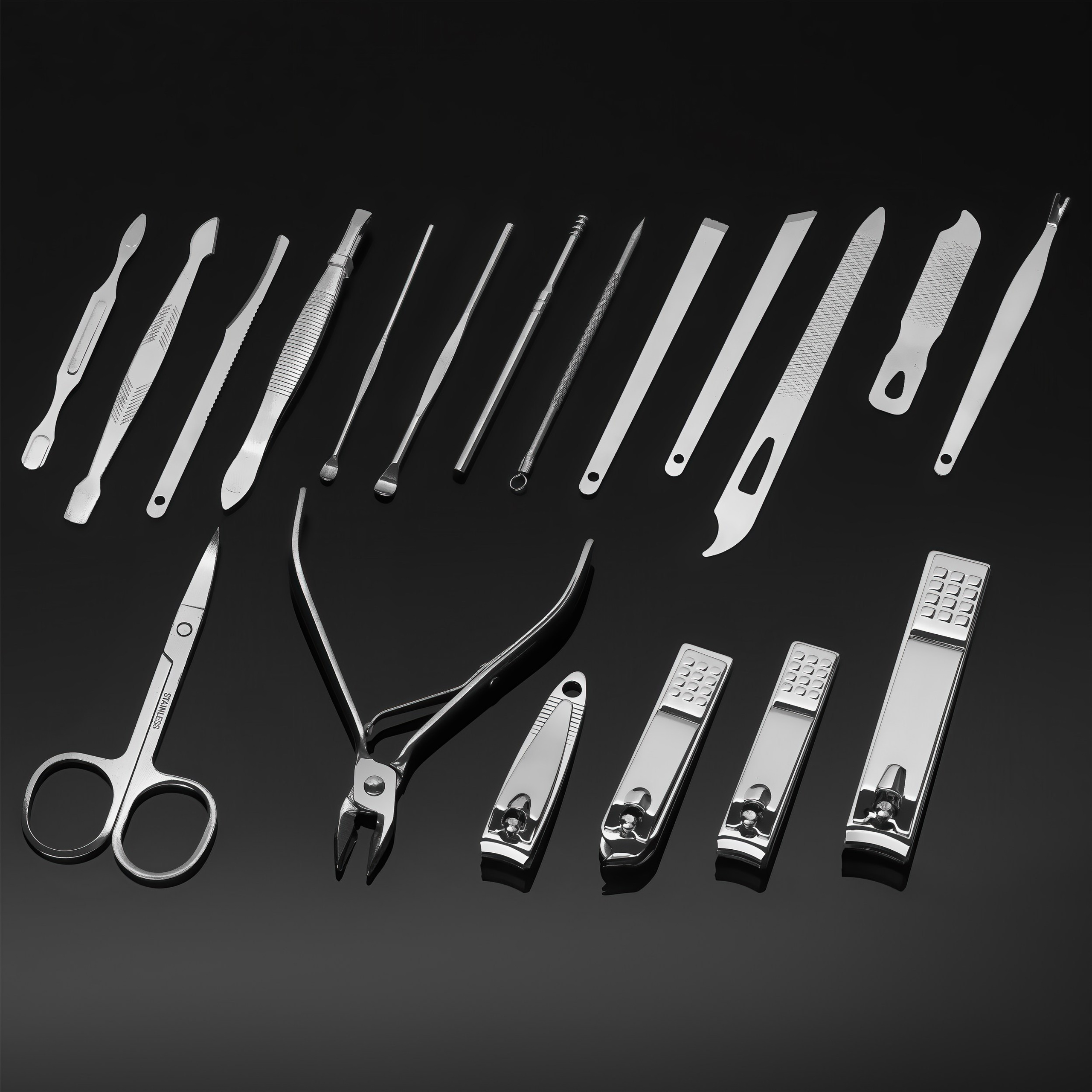 Раскладка инструментов для маникюра и педикюра