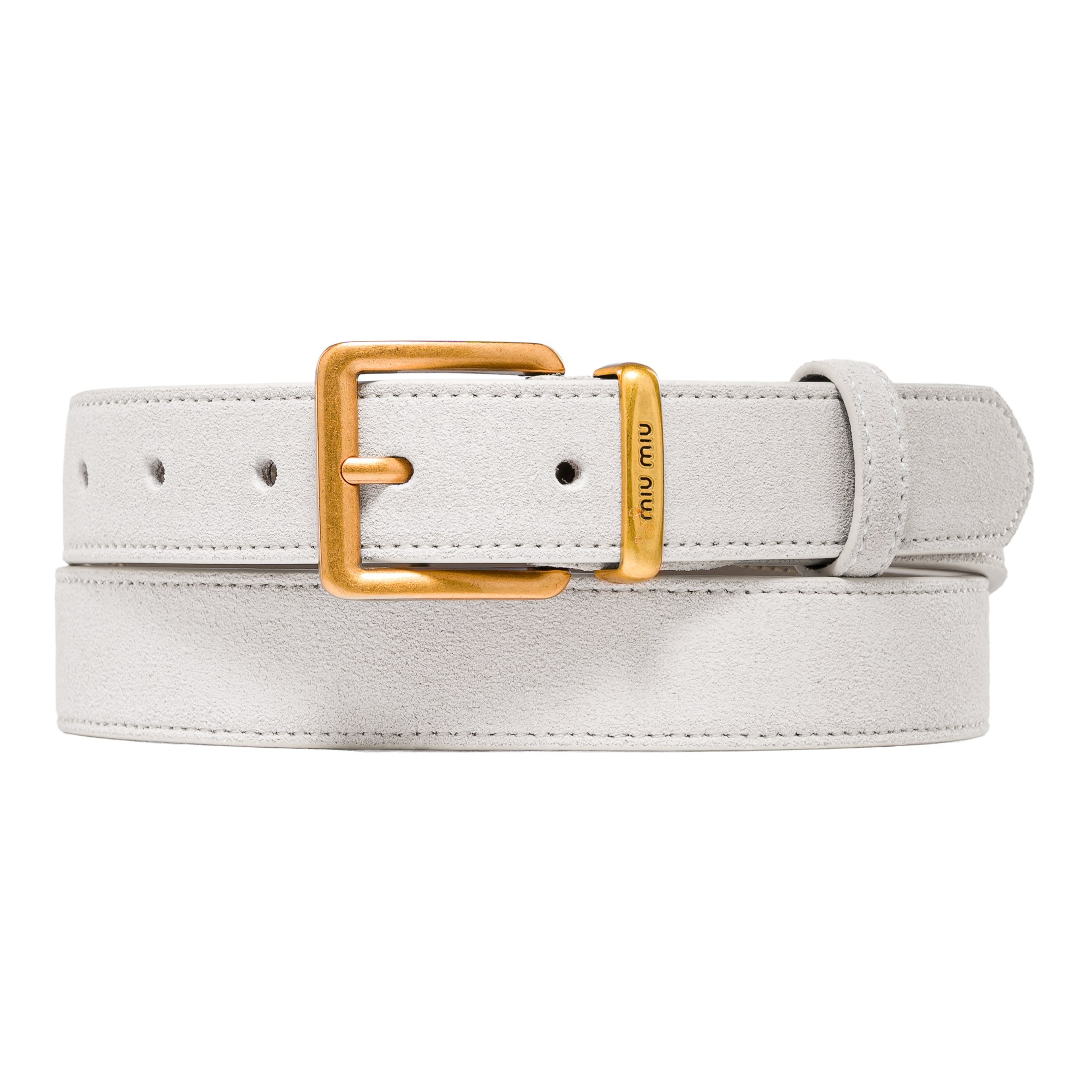 Замшевый ремень белый