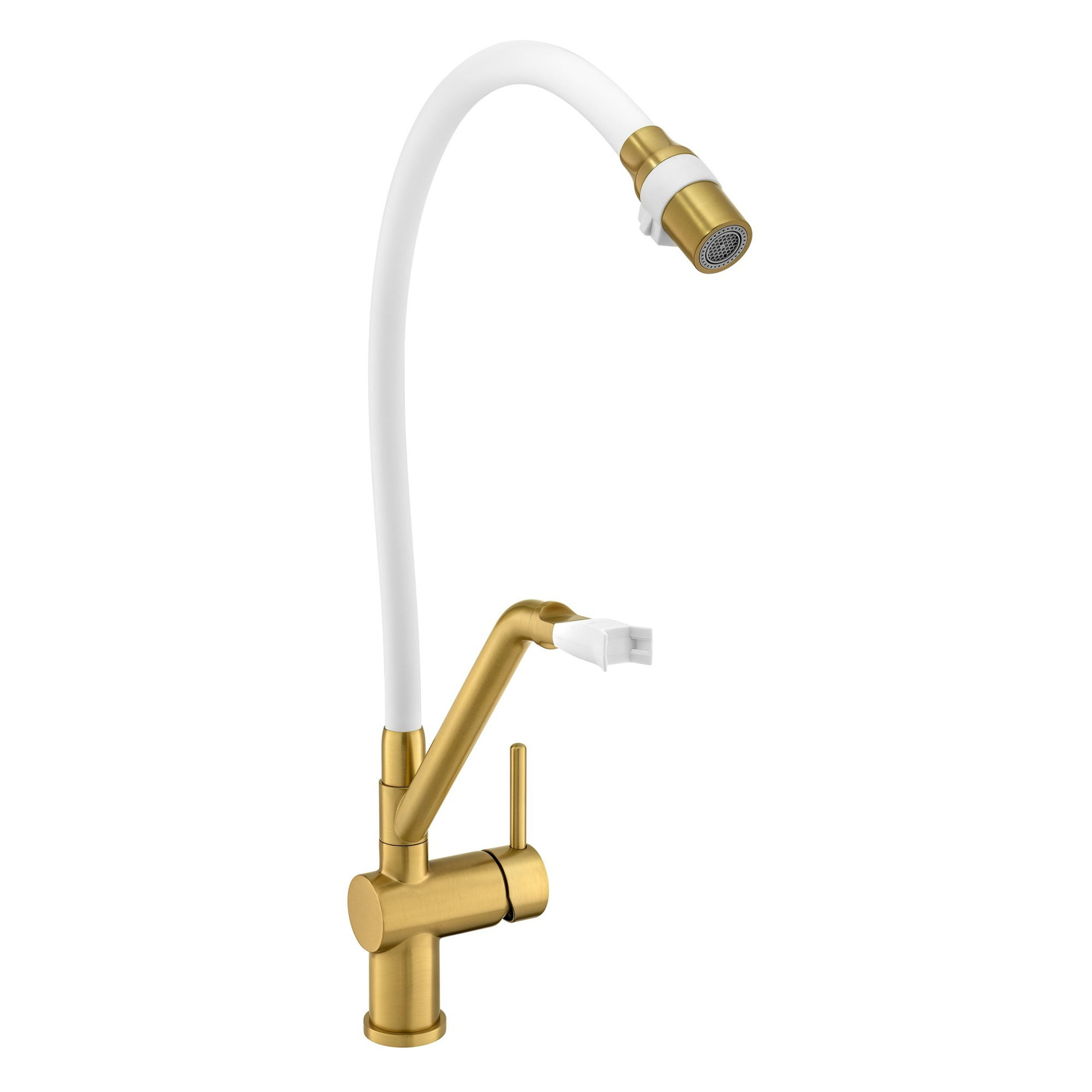 Смеситель для кухни белый золото