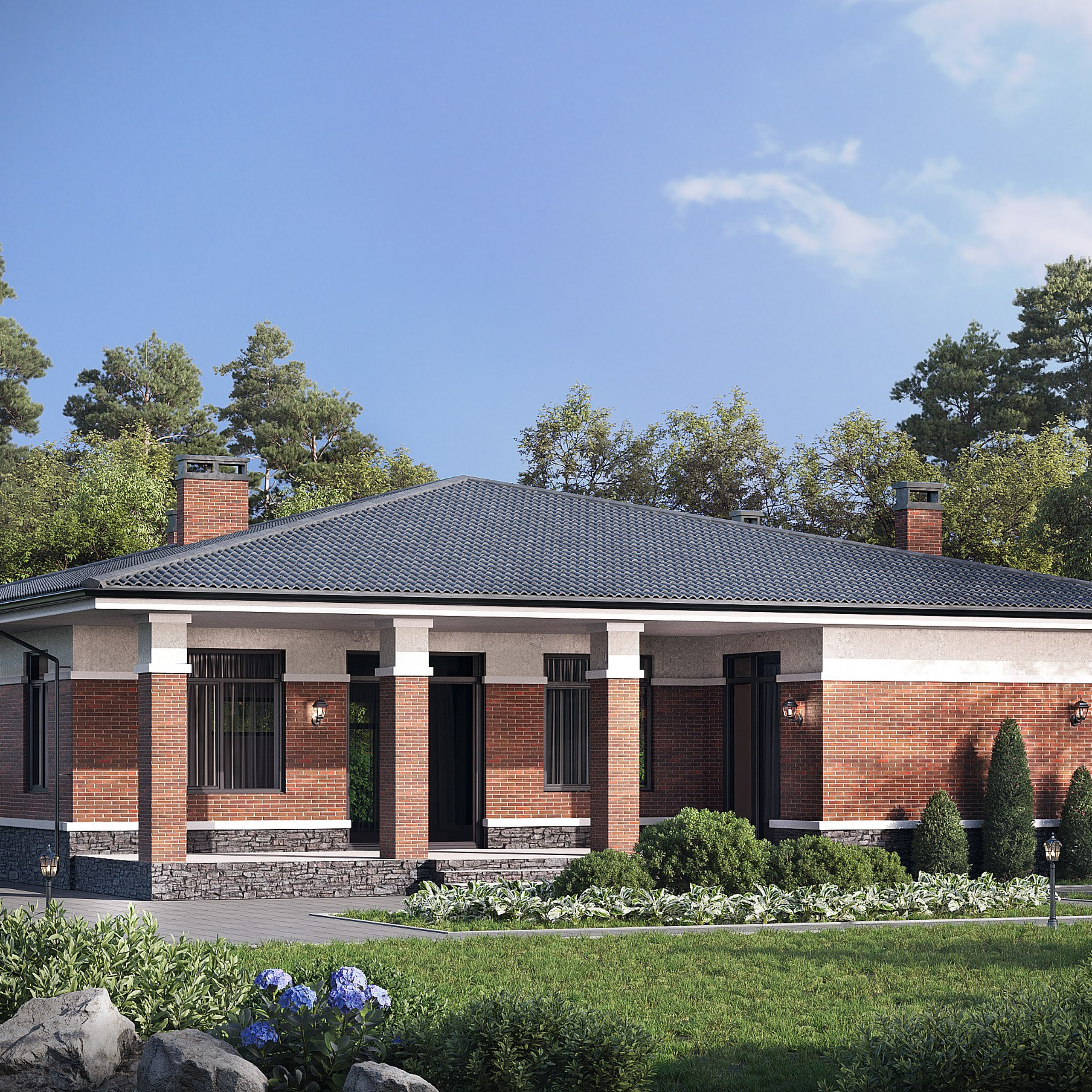 Визуализация проекта загородного дома