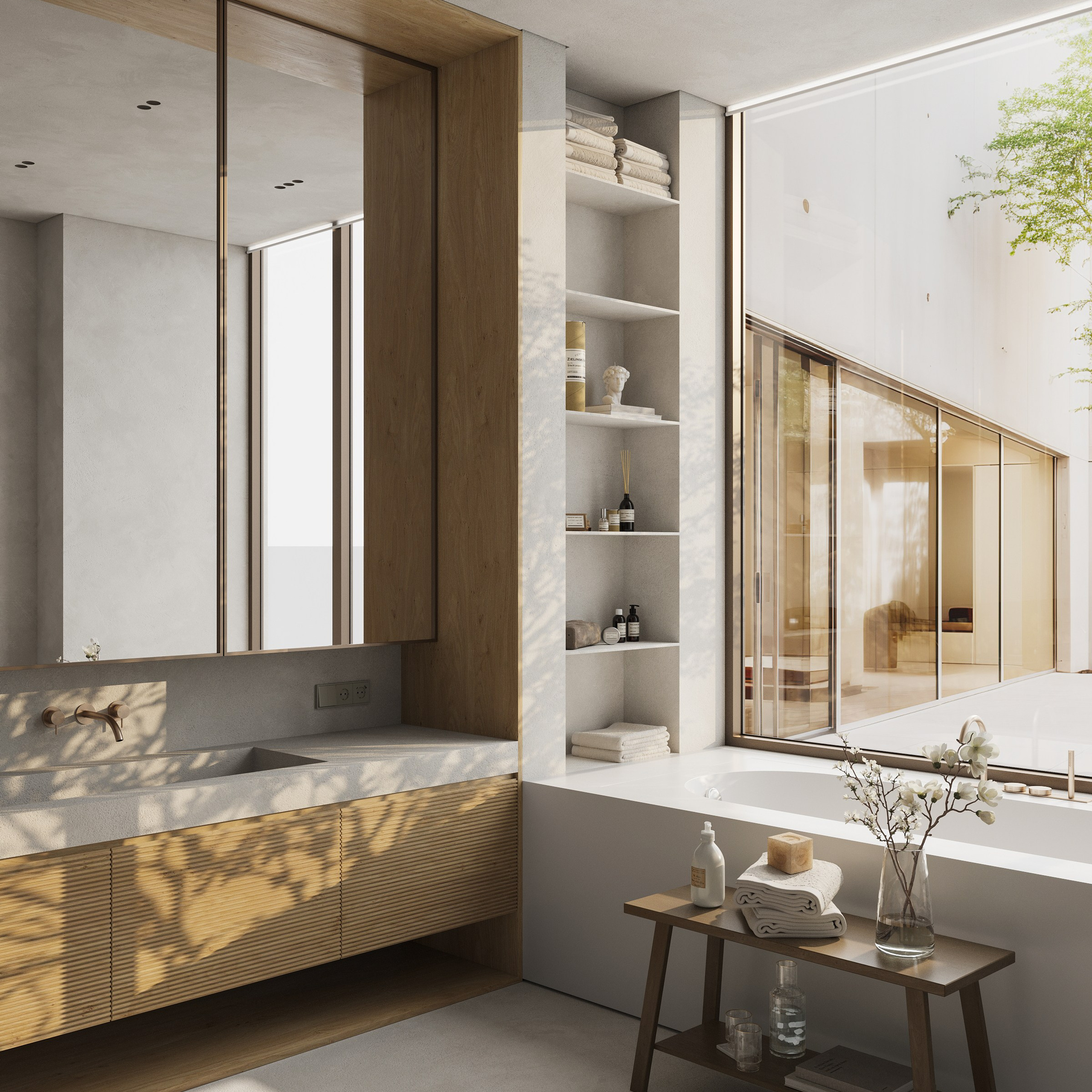 Санузел с&nbsp;видом на&nbsp;внутренний двор