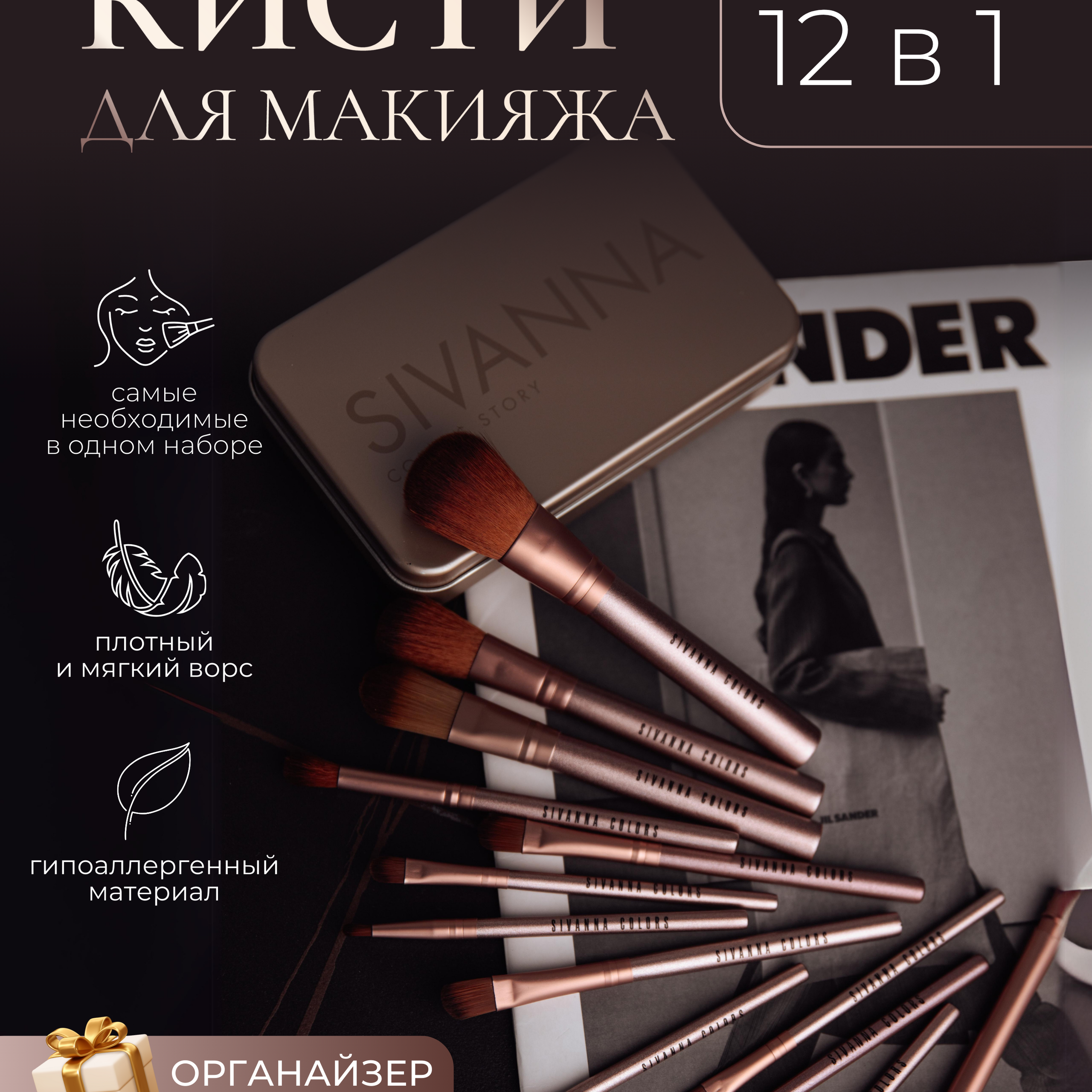 Инфографика кистей для макияжа