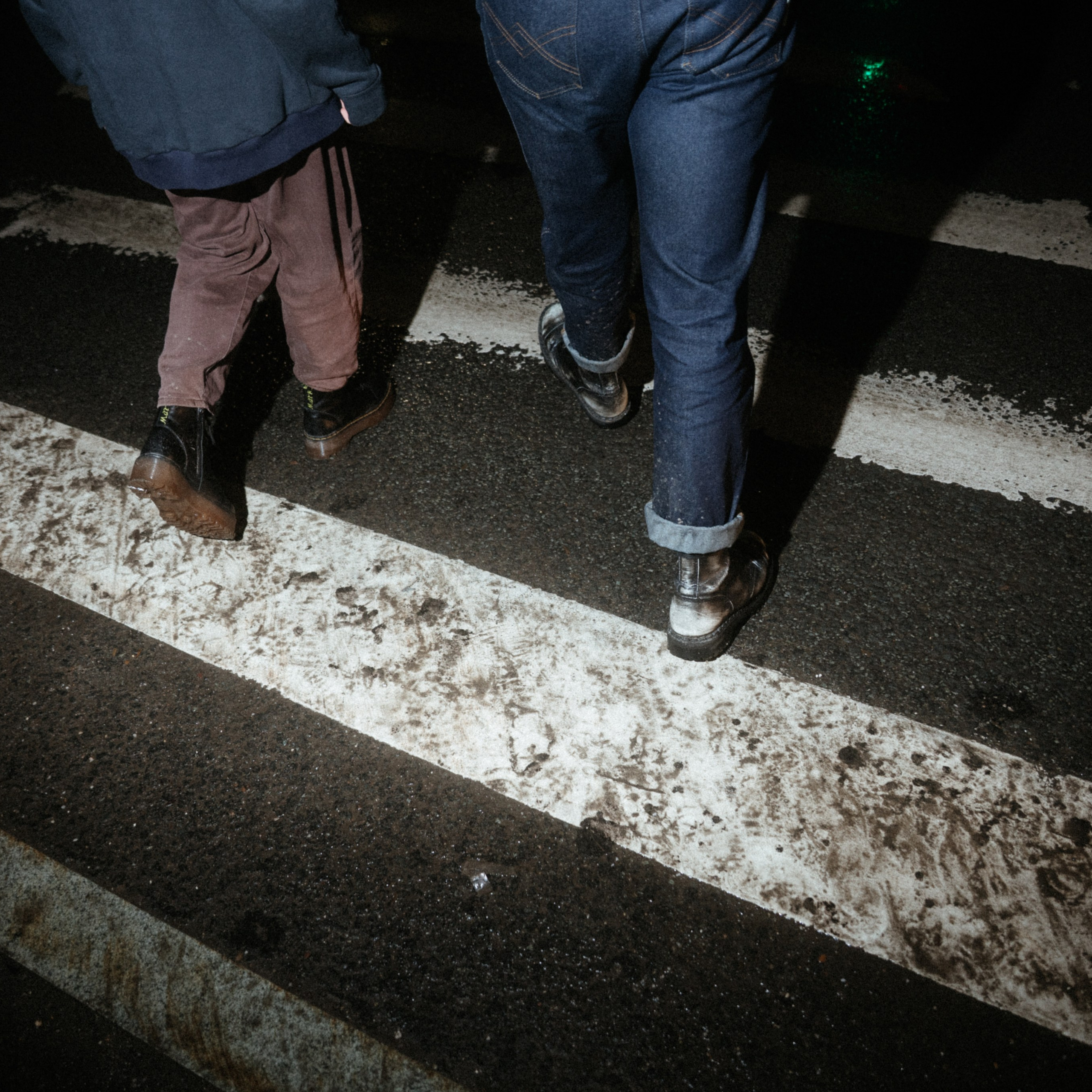 На улице, двое.