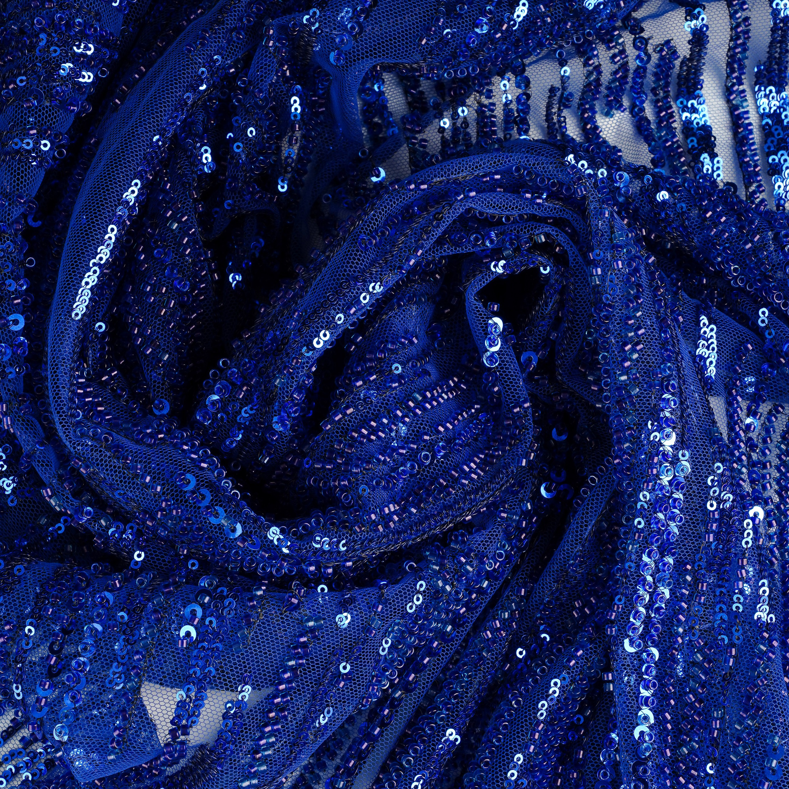 ELIE SAAB - LEBANON - TS383 - ШИРИНА 1,5 - СИНИЙ - 3,4 - 13000