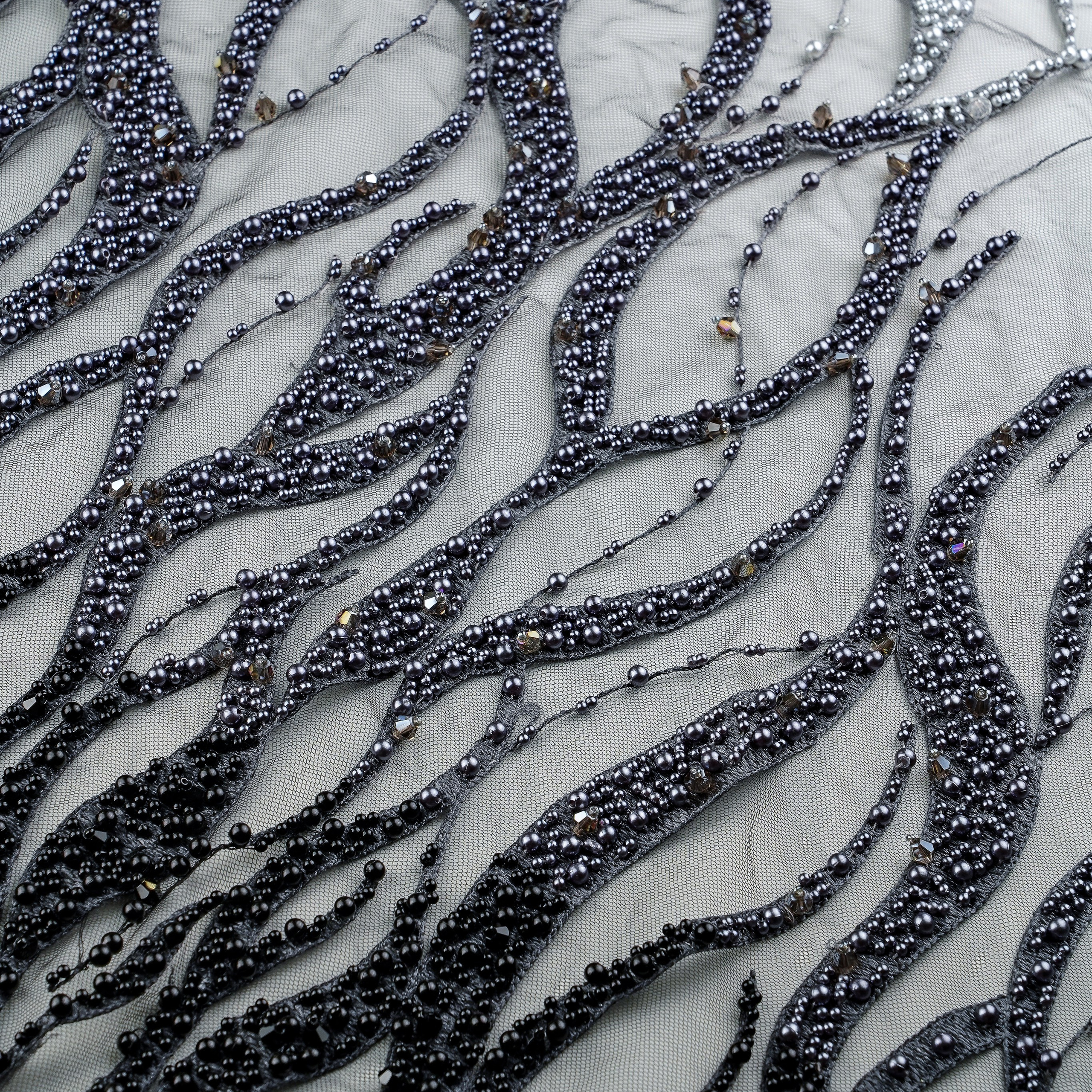 ELIE SAAB - LEBANON - Т80 - ОМБРЕ - ШИРИНА 1,40 - ЧЕРНО/БЕЛЫЙ - К 1,40 ; 2К 1,50