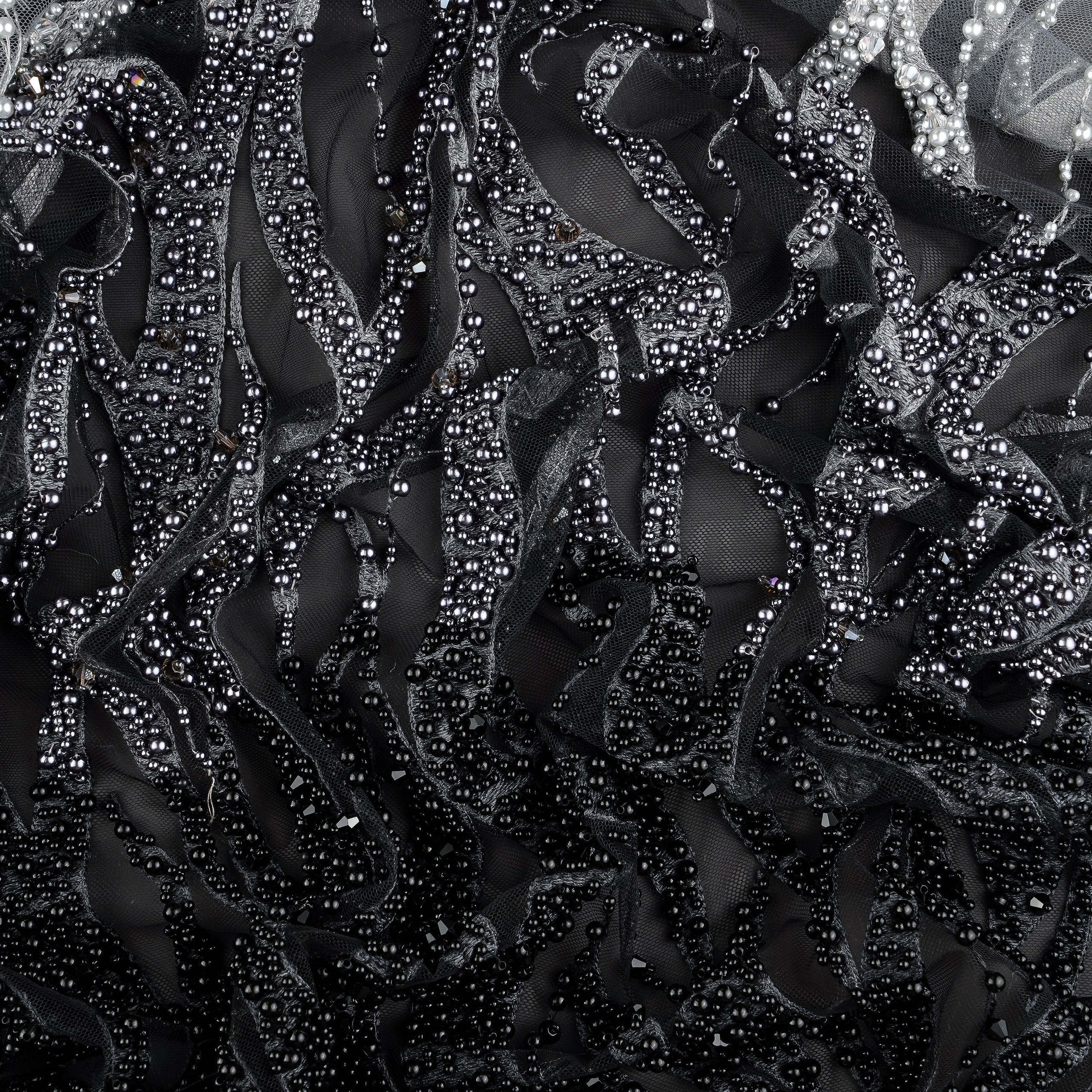 ELIE SAAB - LEBANON - Т80 - ОМБРЕ - ШИРИНА 1,40 - ЧЕРНО/БЕЛЫЙ - К 1,40 ; 2К 1,50