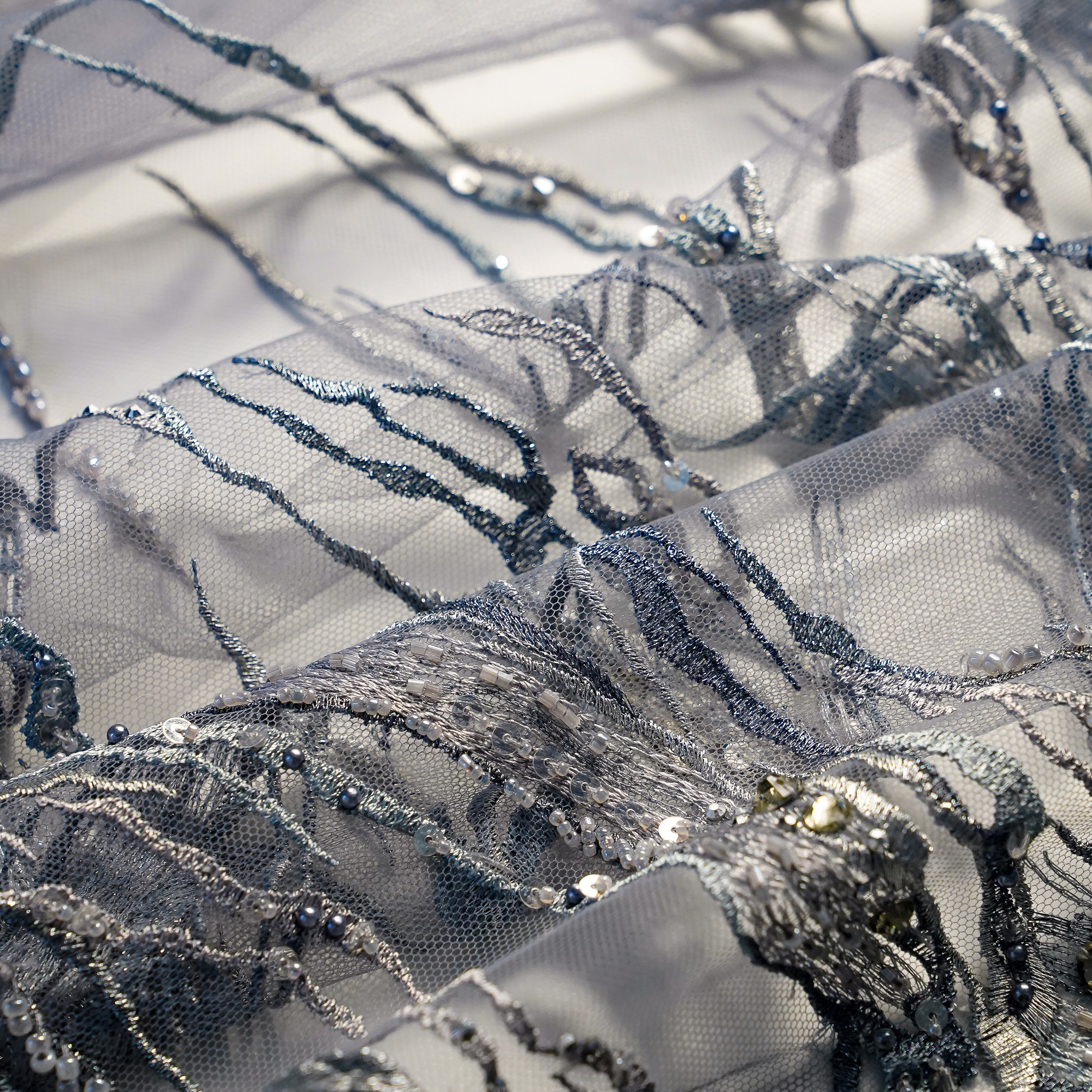 ELIE SAAB - LEBANON - Т40 - ШИРИНА 1,5 - СЕРО/ГОЛУБОЙ - 1,5