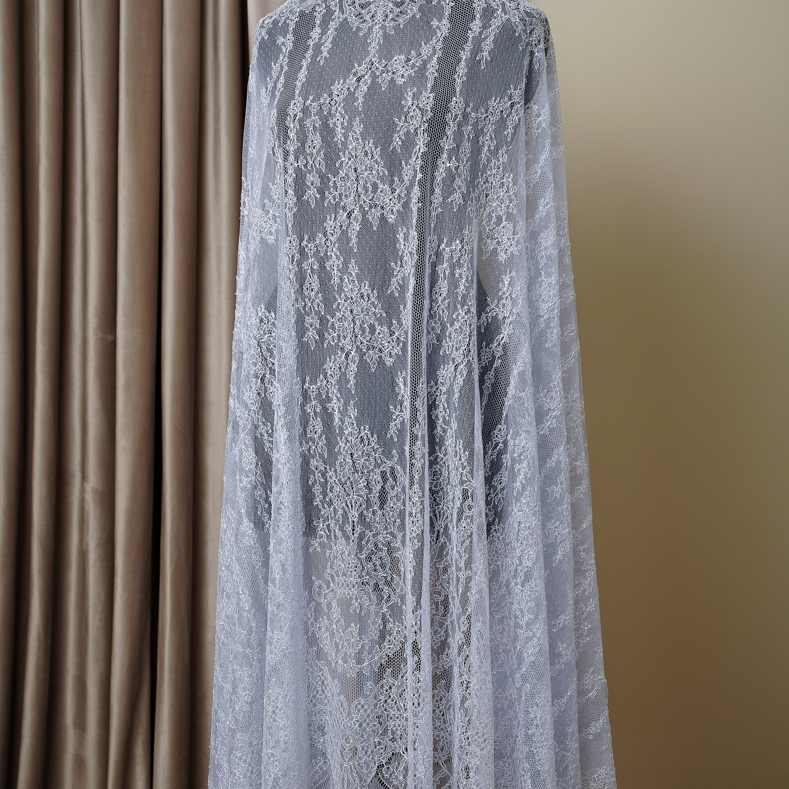 SOPHIE HALLETTE - FRANCE - МТА403 - КРУЖЕВО ШАНТИЛЬИ - ШИРИНА 1,15 - ГОЛУБОЙ - SOLD OUT