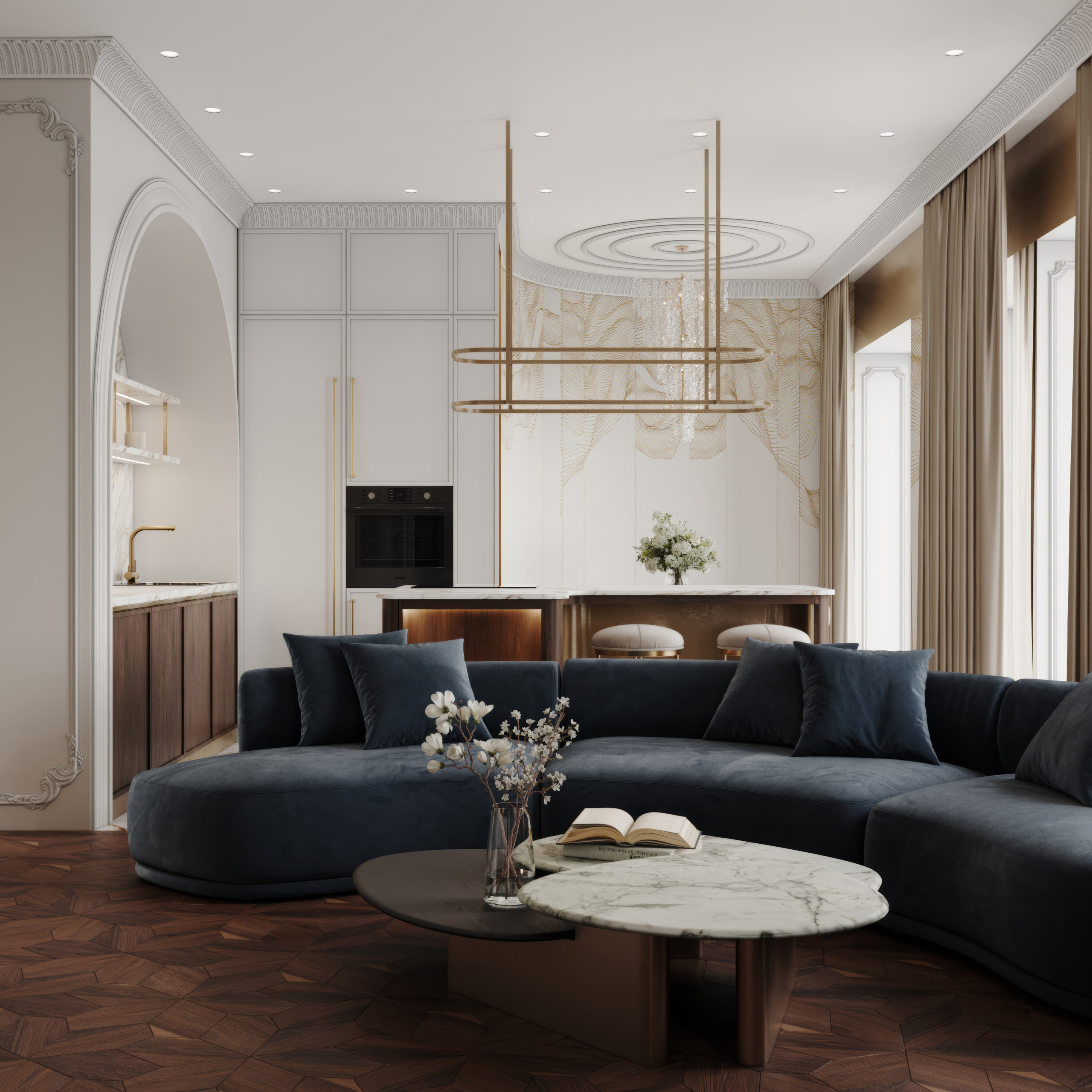 Кухня-гстиная ЖК Скай