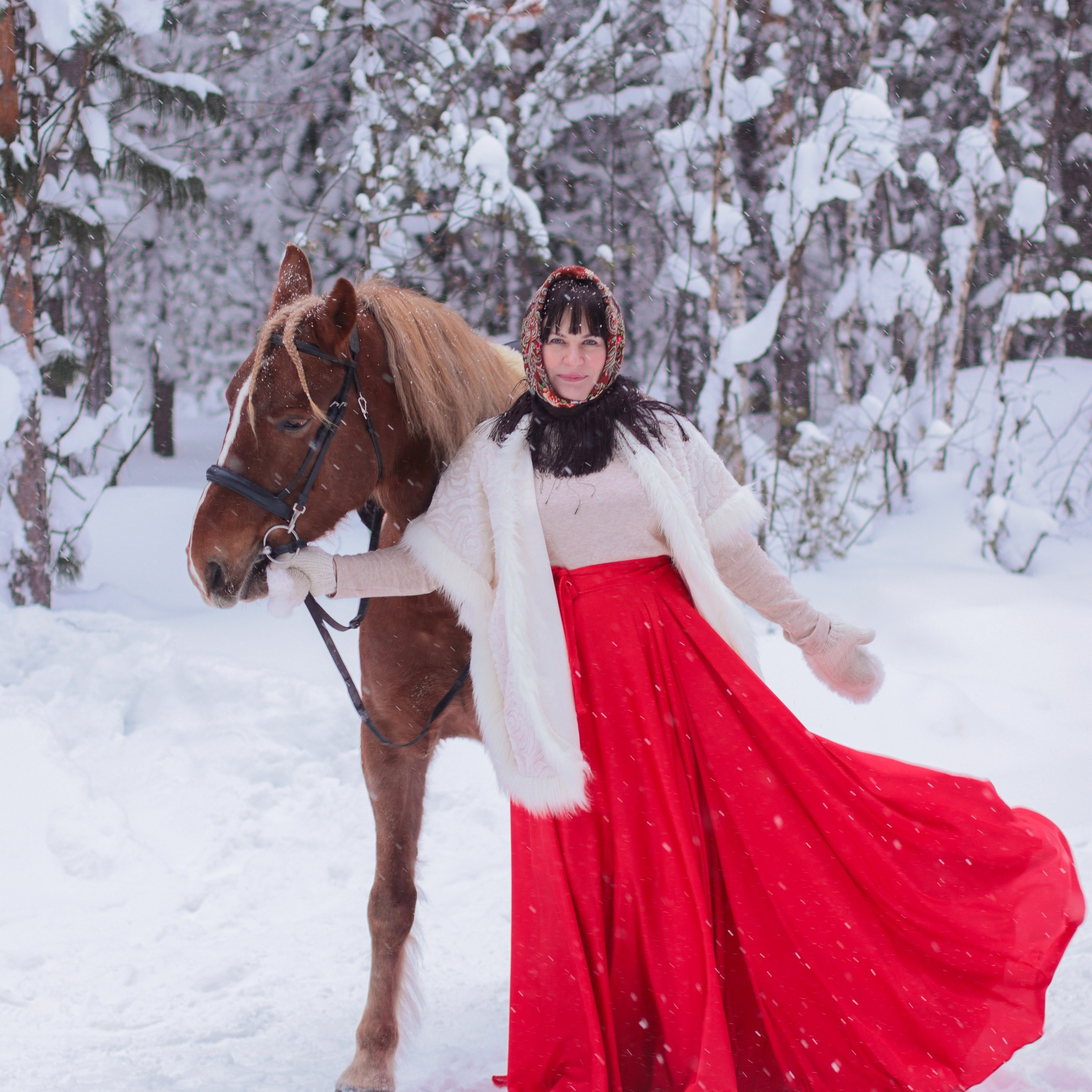 Конные съемки зимой