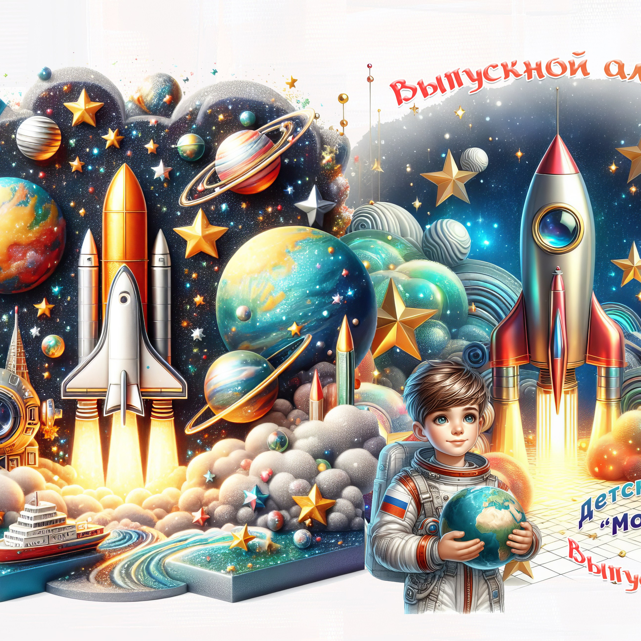 АЛЬБОМ 4 разворота. Макет «Космос».