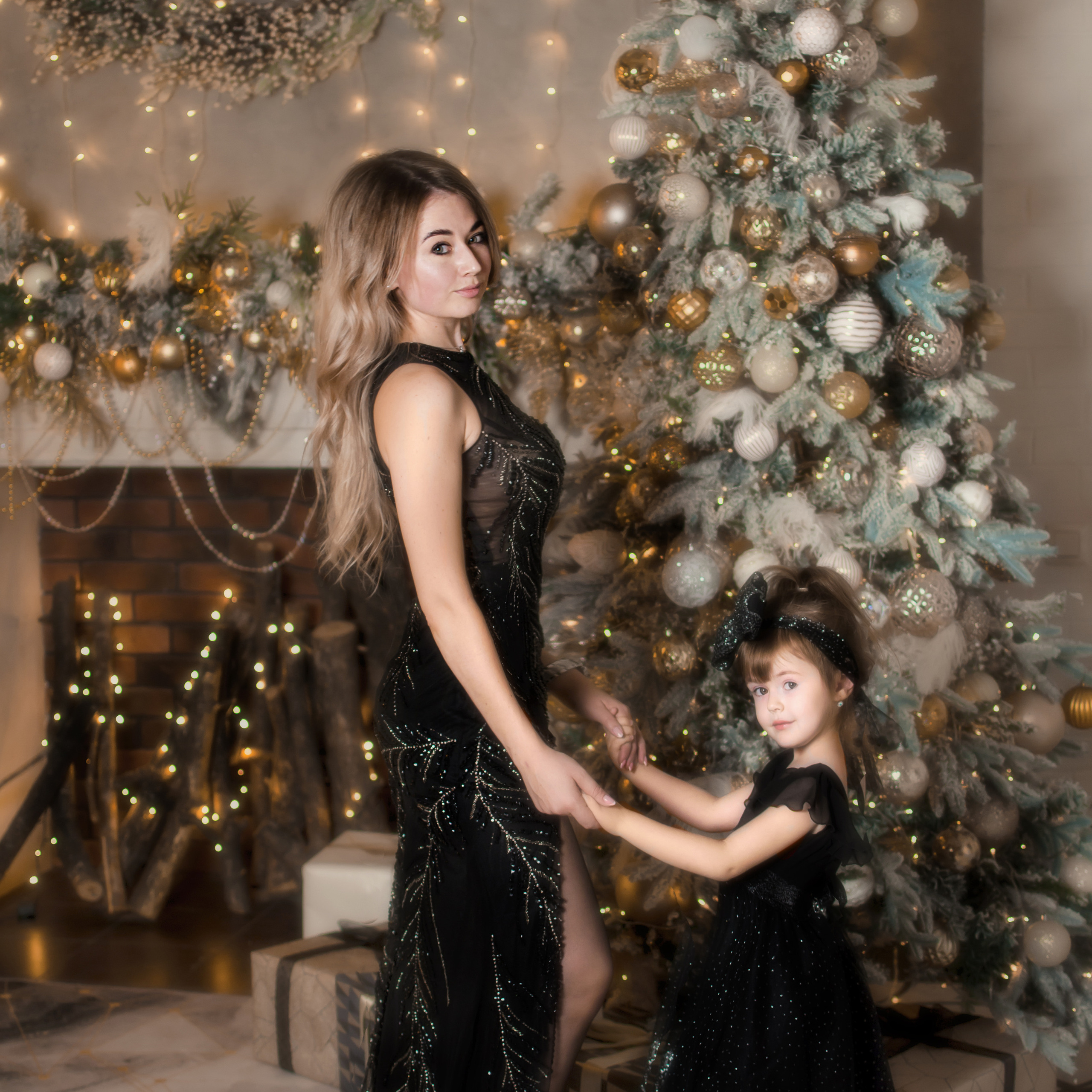 Новогодняя фотосессия Екатерины и ее дочки