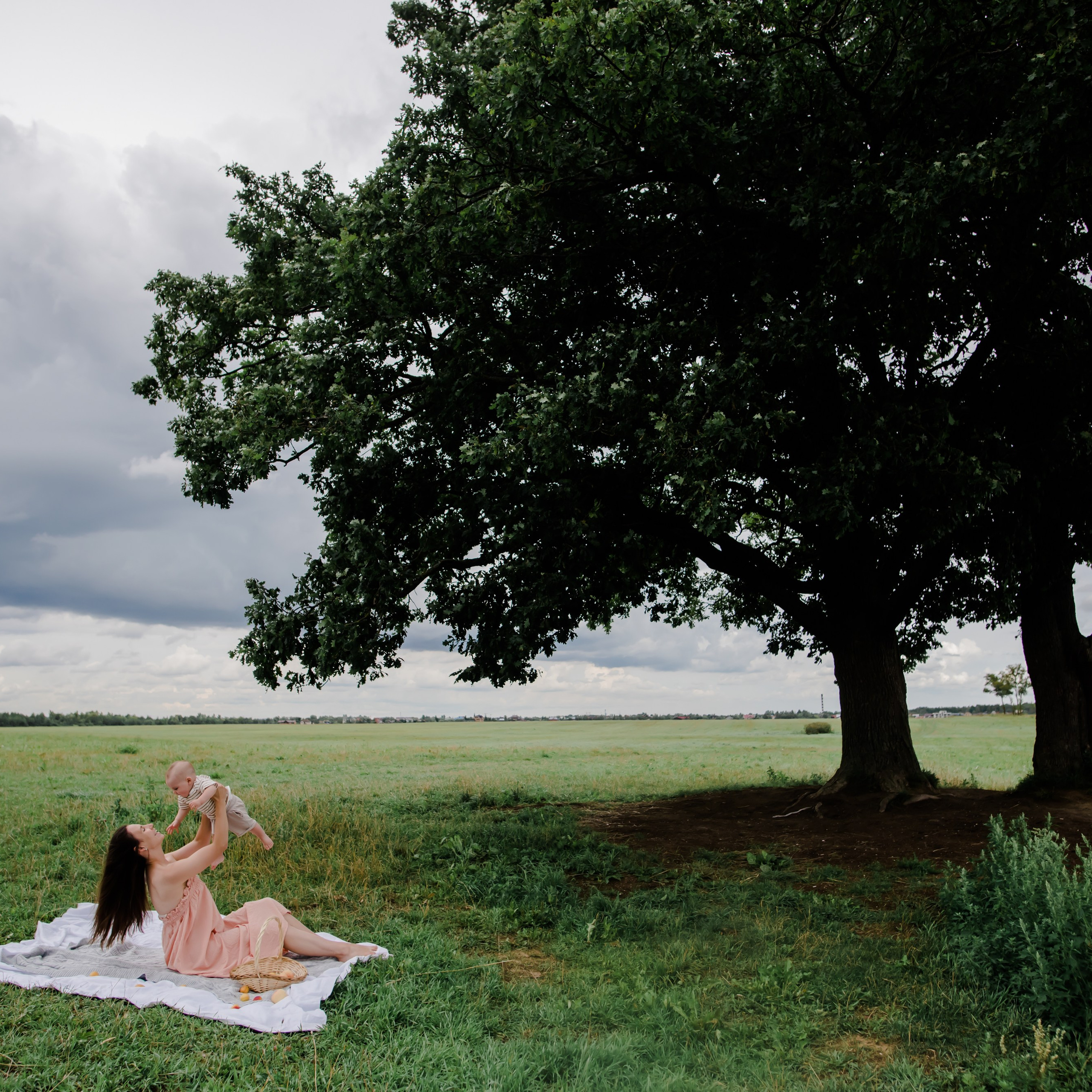 Анна и ее семья, фотосессия в поле
