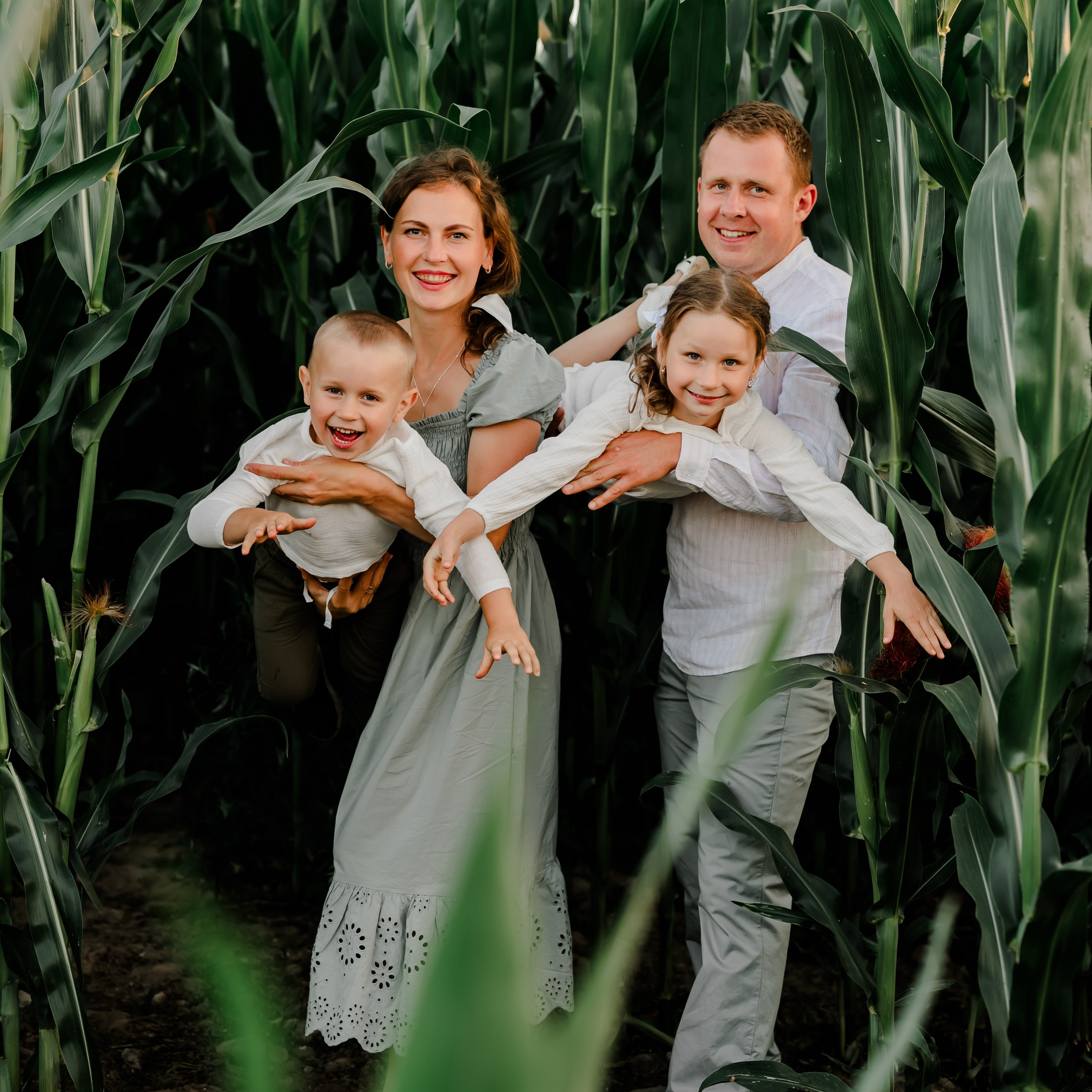 Кукуруза+сено, семейная фотосессия