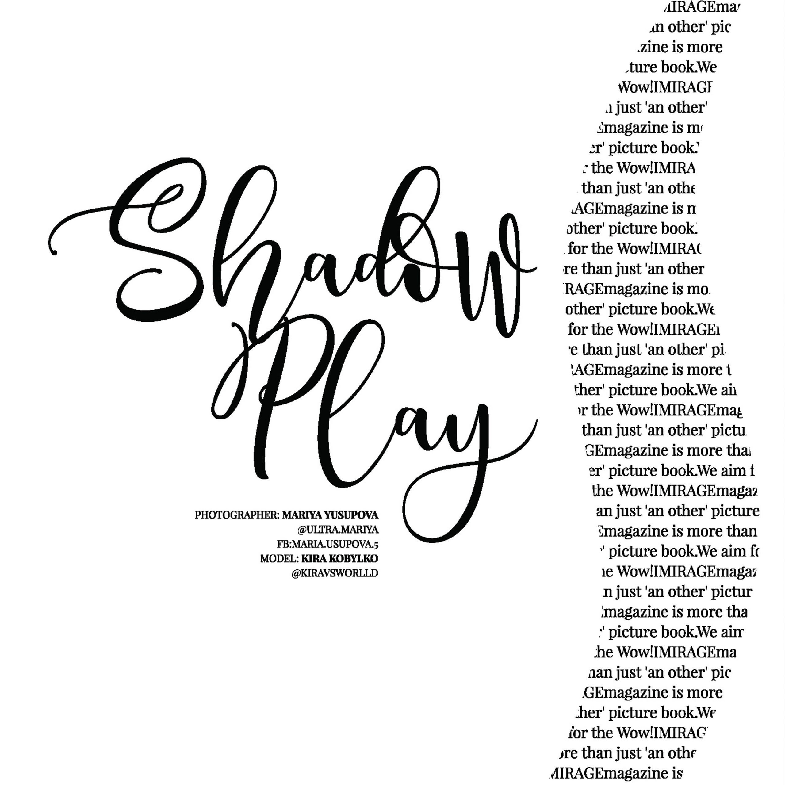 ! MIRAGE Mag. Позвольте миру взглянуть на вас!