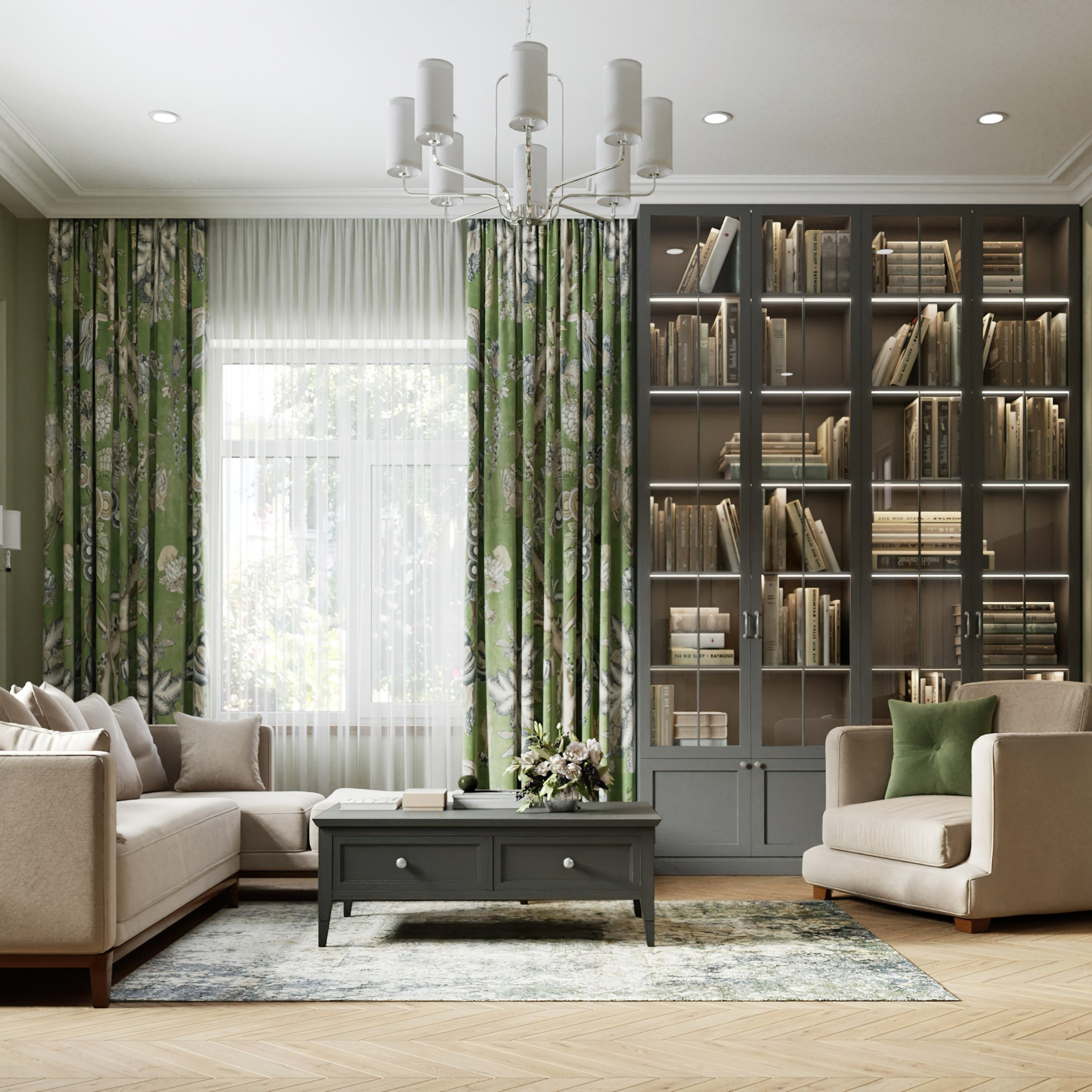 Визуализация студии 54 m²