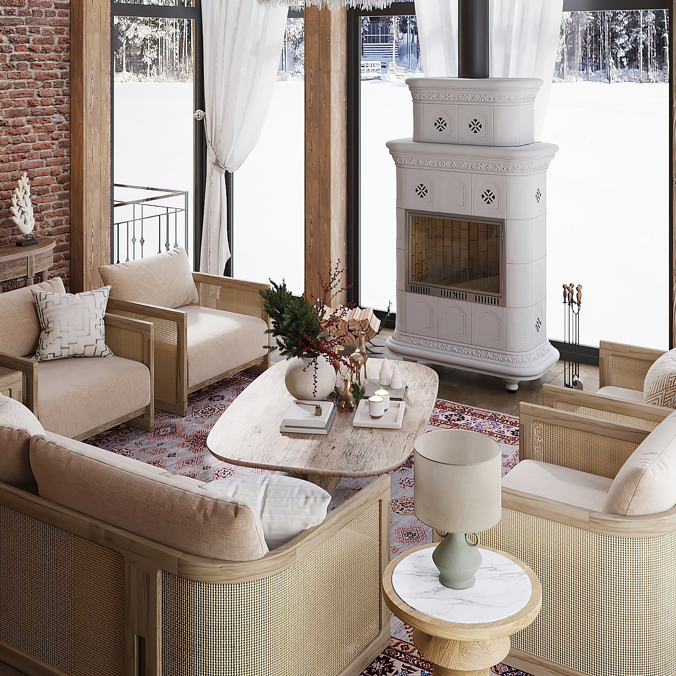 Визуализация летней веранды загородного дома