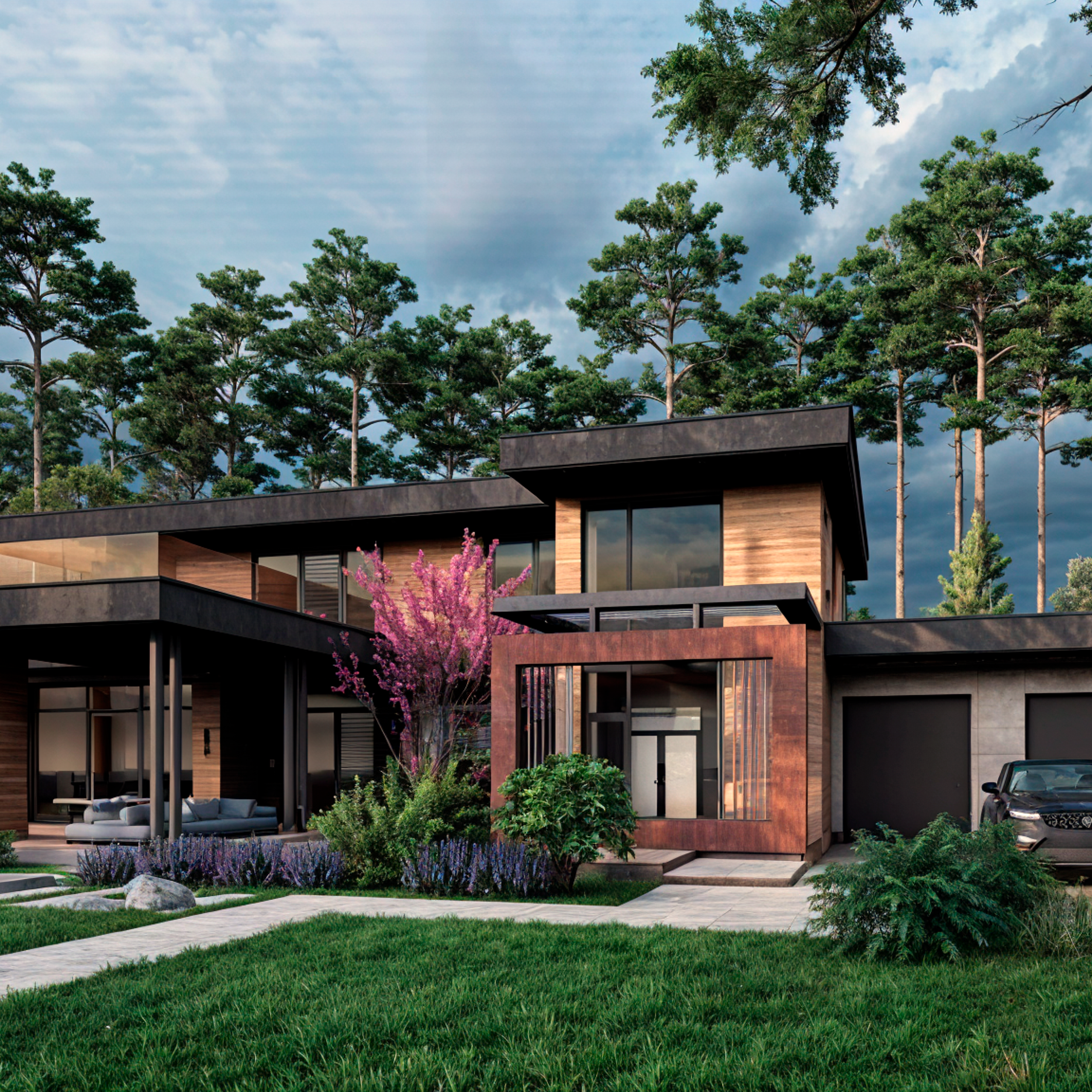 Проект " Лес " Частный дом с зоной СПА