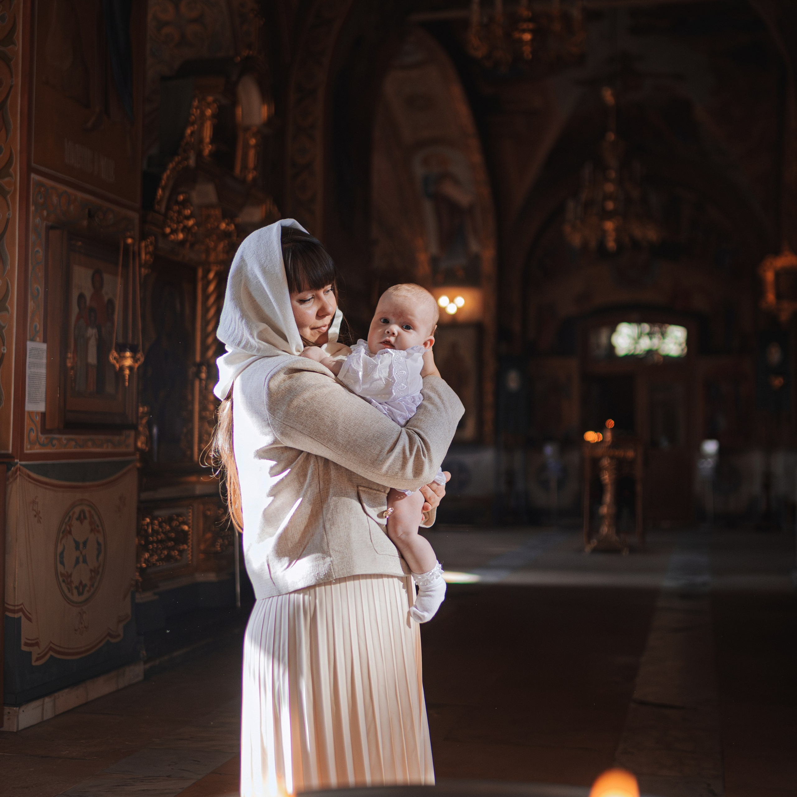 Фотосъёмка крещения в Митине, Храм Рождества Христова. Семейный фотограф в Москве 📸