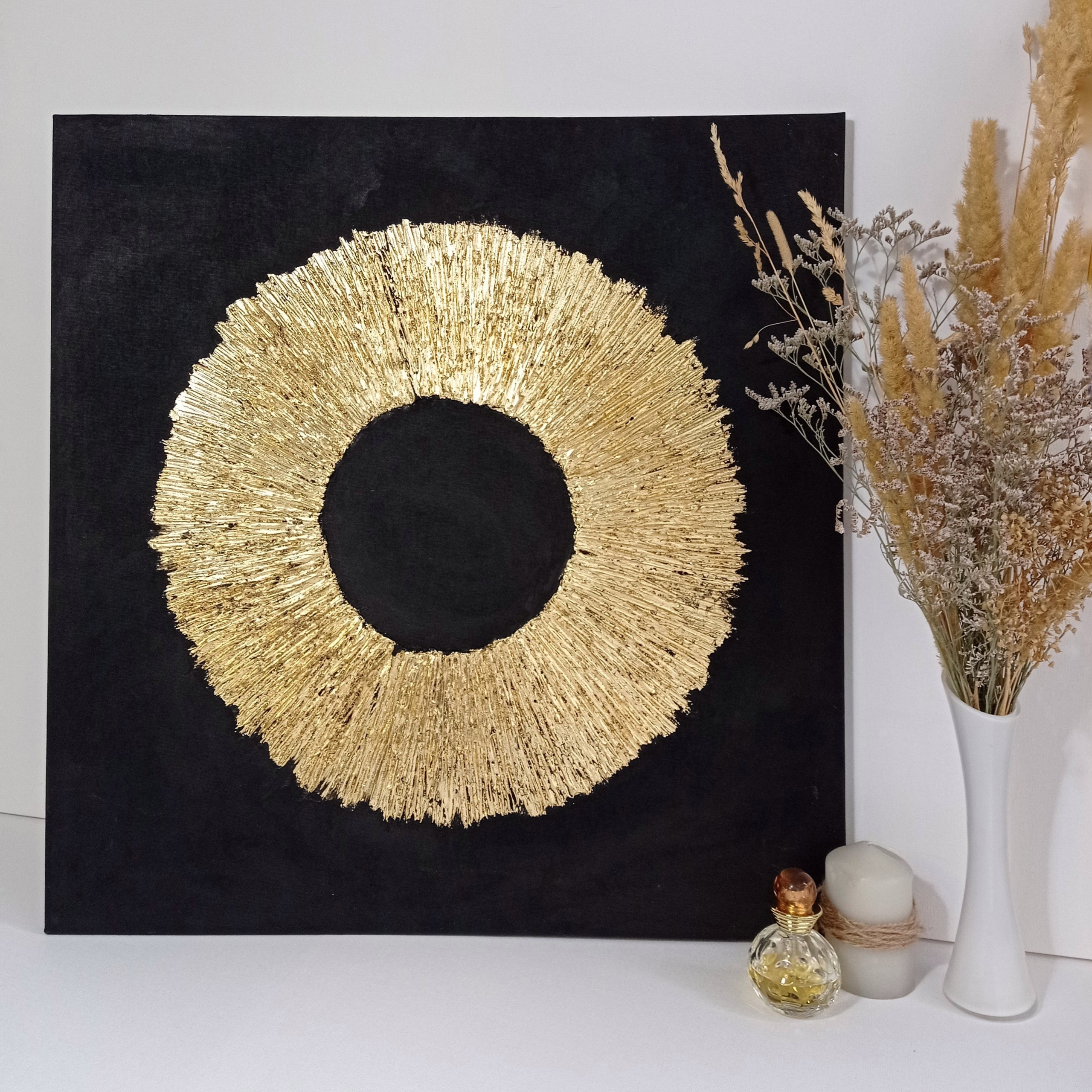 Эстетичные объемная картина для современных интерьеров Золотое солнце. Купить premium art, интерьерные картины в интернет-магазине MONA