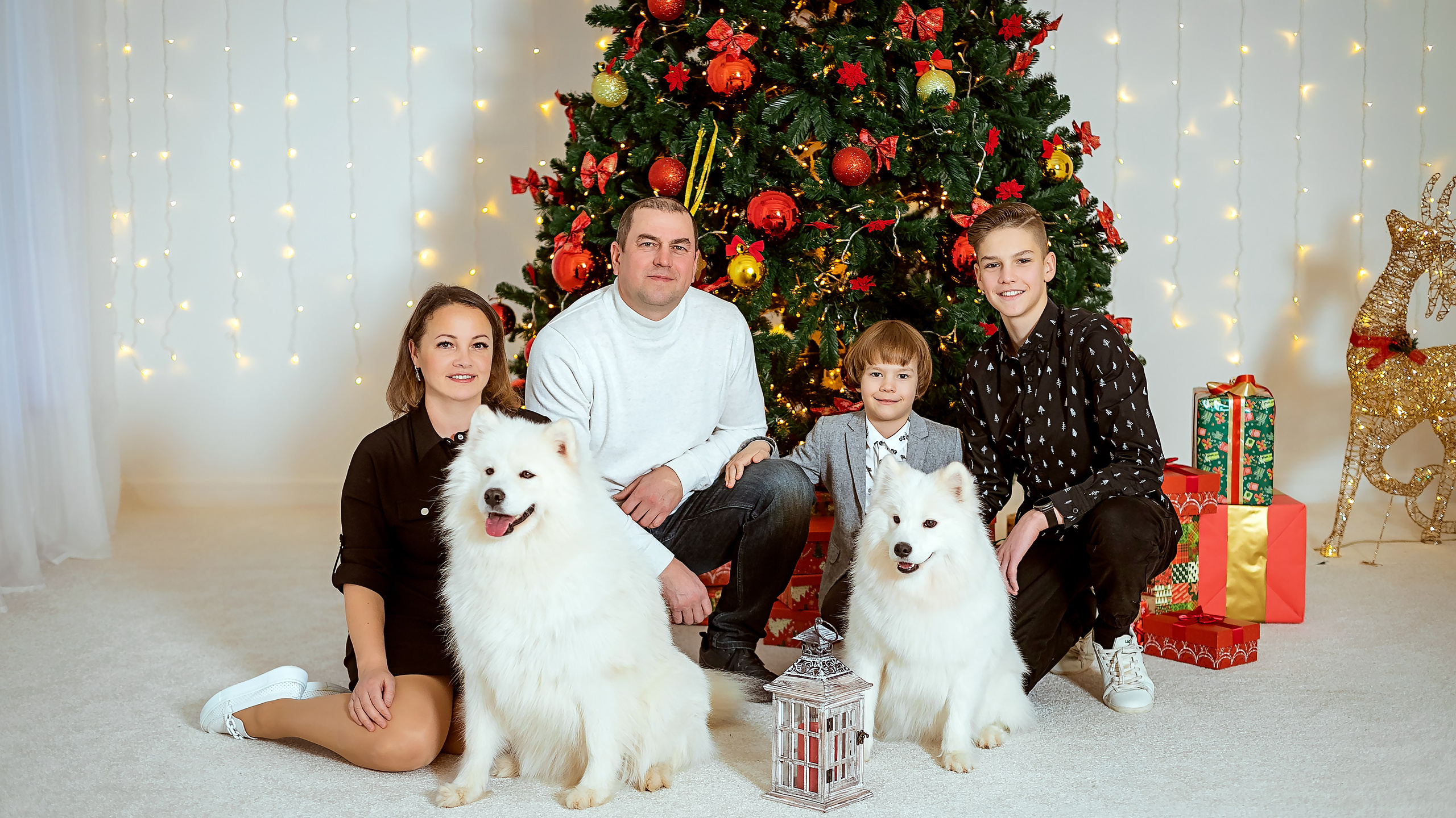 Татьяна с семьёй и собачки