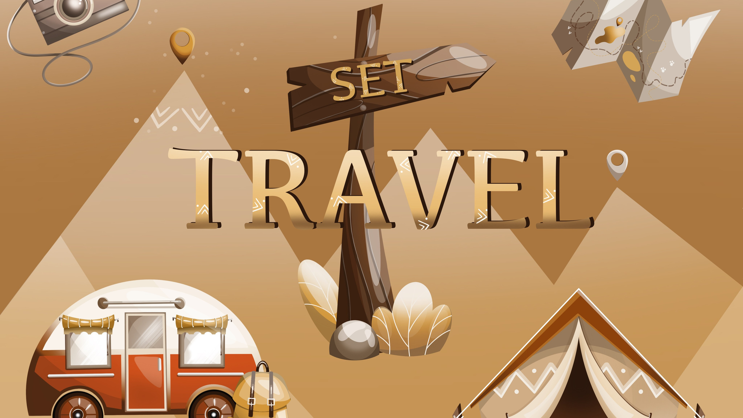 Графическая коллекция иллюстраций «Travel set»