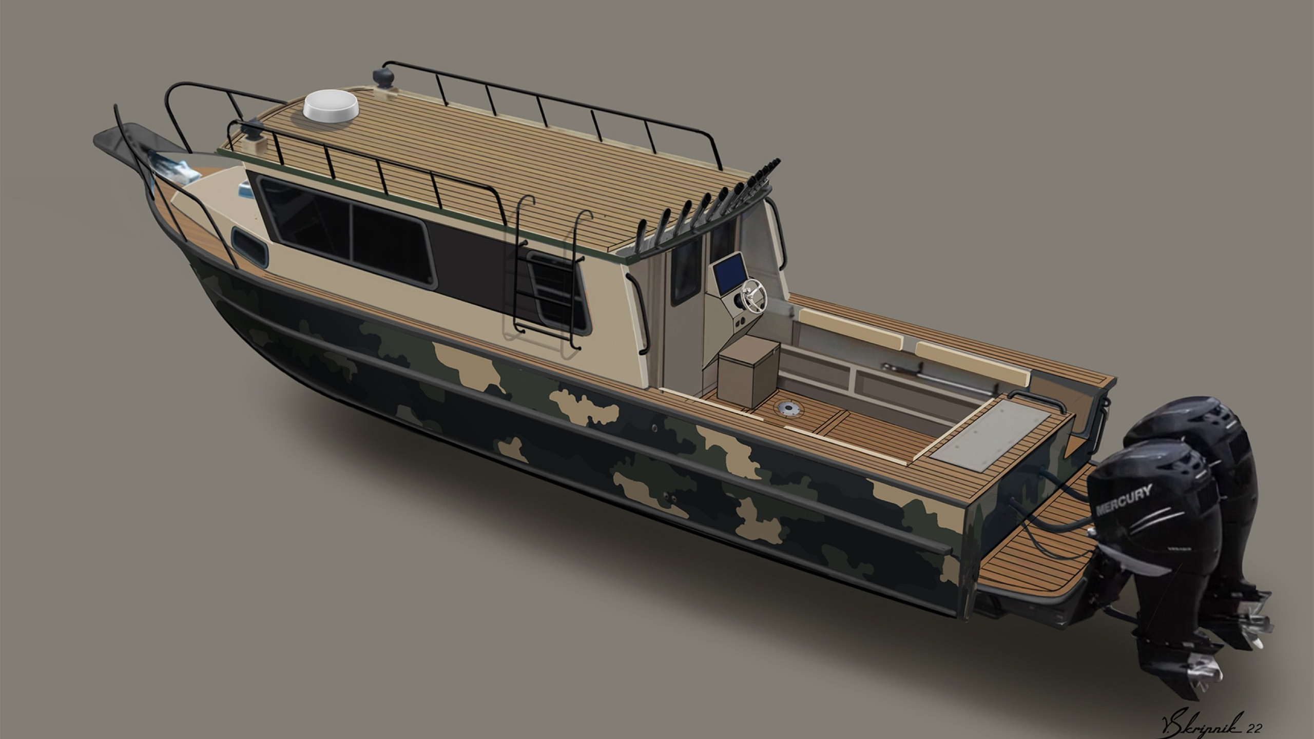 Дизайн персонализации Алюминиевого катера Weldcraft Cuddy King 300 OS