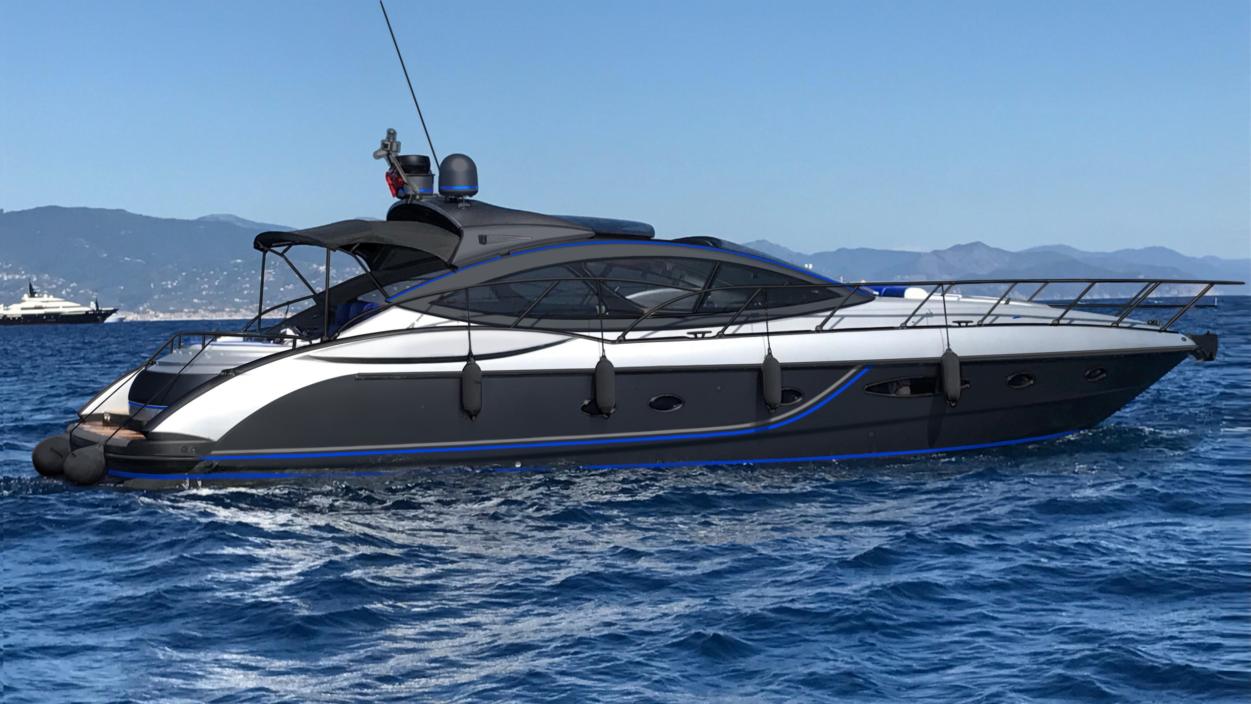 Refit of the Atlantis 55 yacht. Exterior and interior styling project