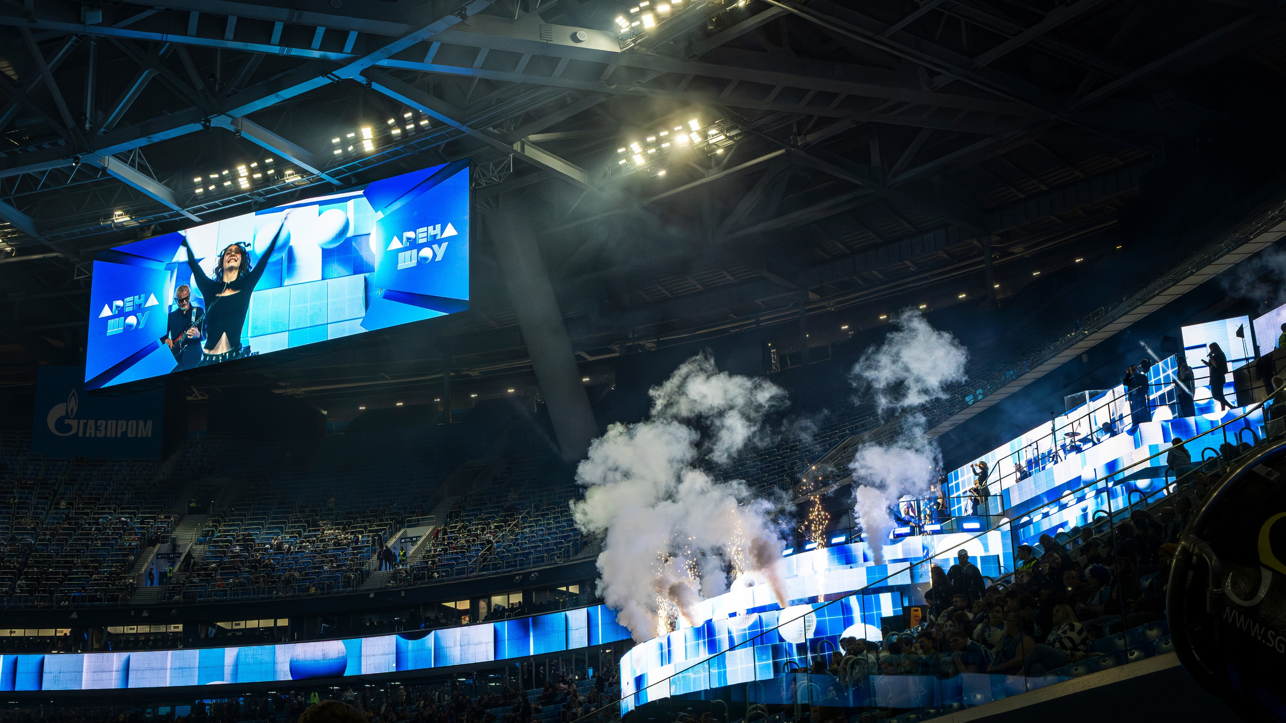 Газпром Арена | Рекламная съёмка для демонстрации LED-экранов на стадионе