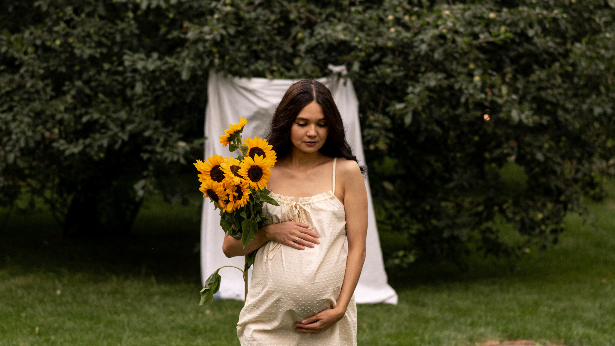 Алина, Тея & подсолнухи, фотосессия беременности