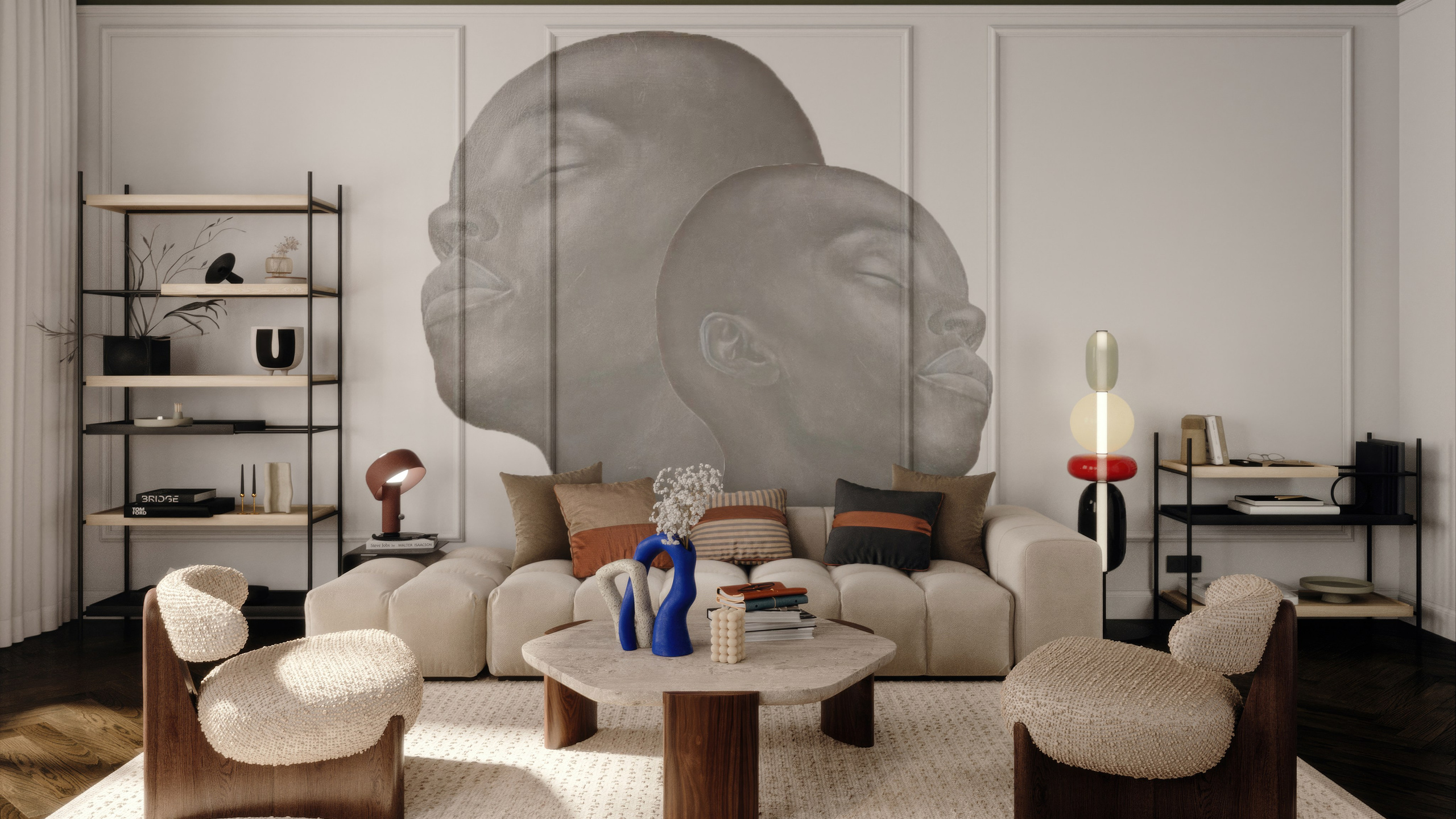 Интерьер гостиной в неоклассическом стиле