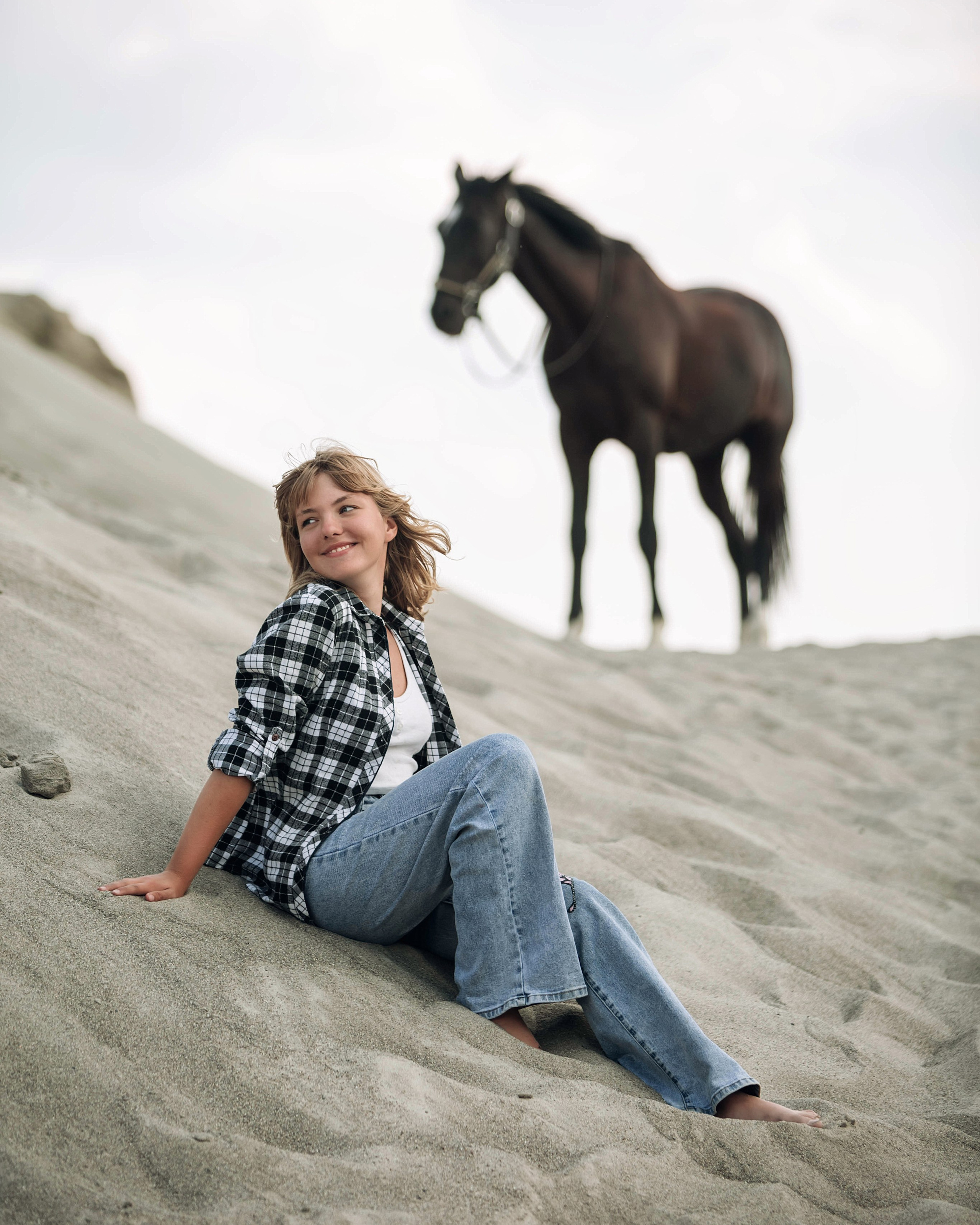 Фотосессия с конем Мерседес и Аня