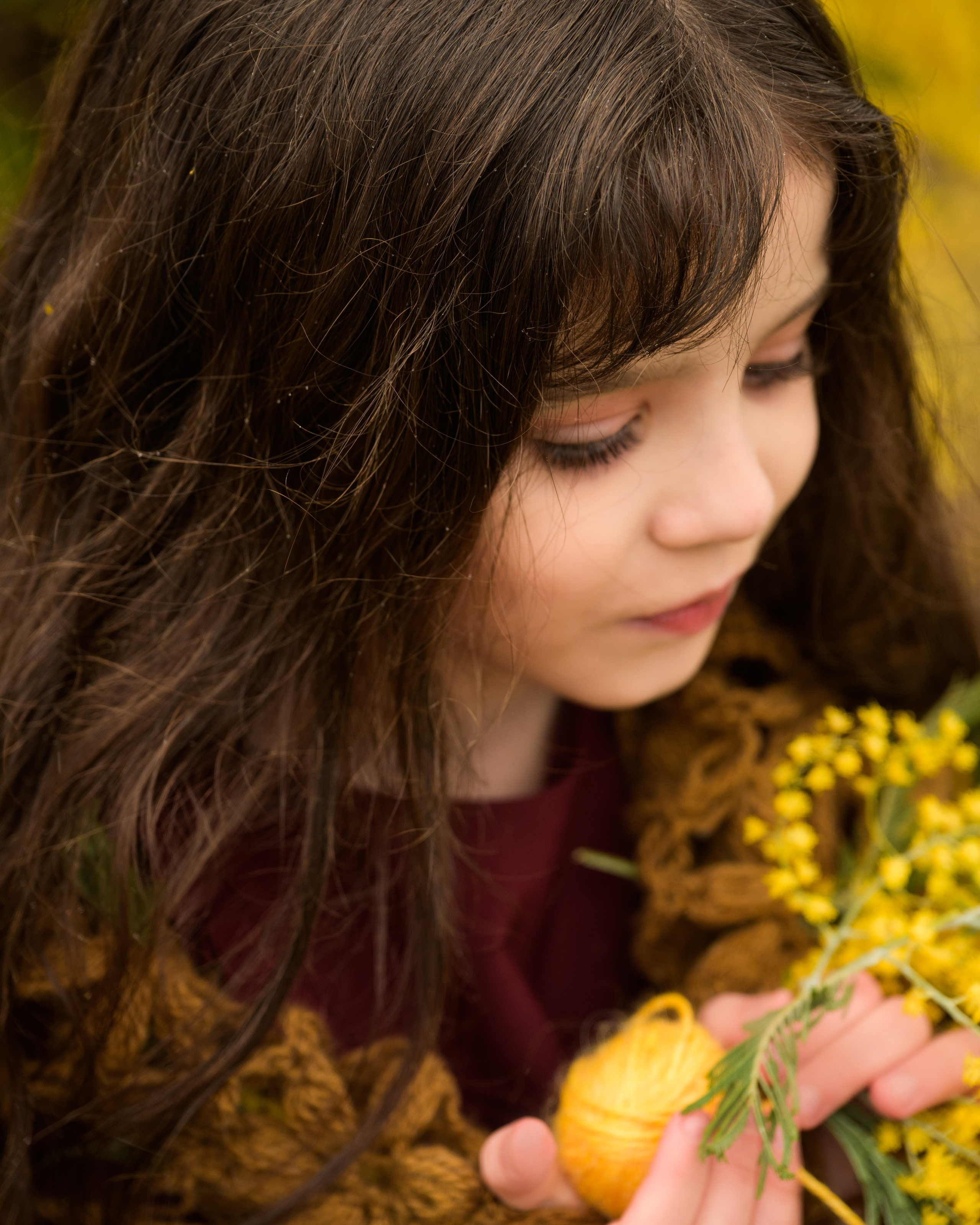 Фотосессия с мимозой