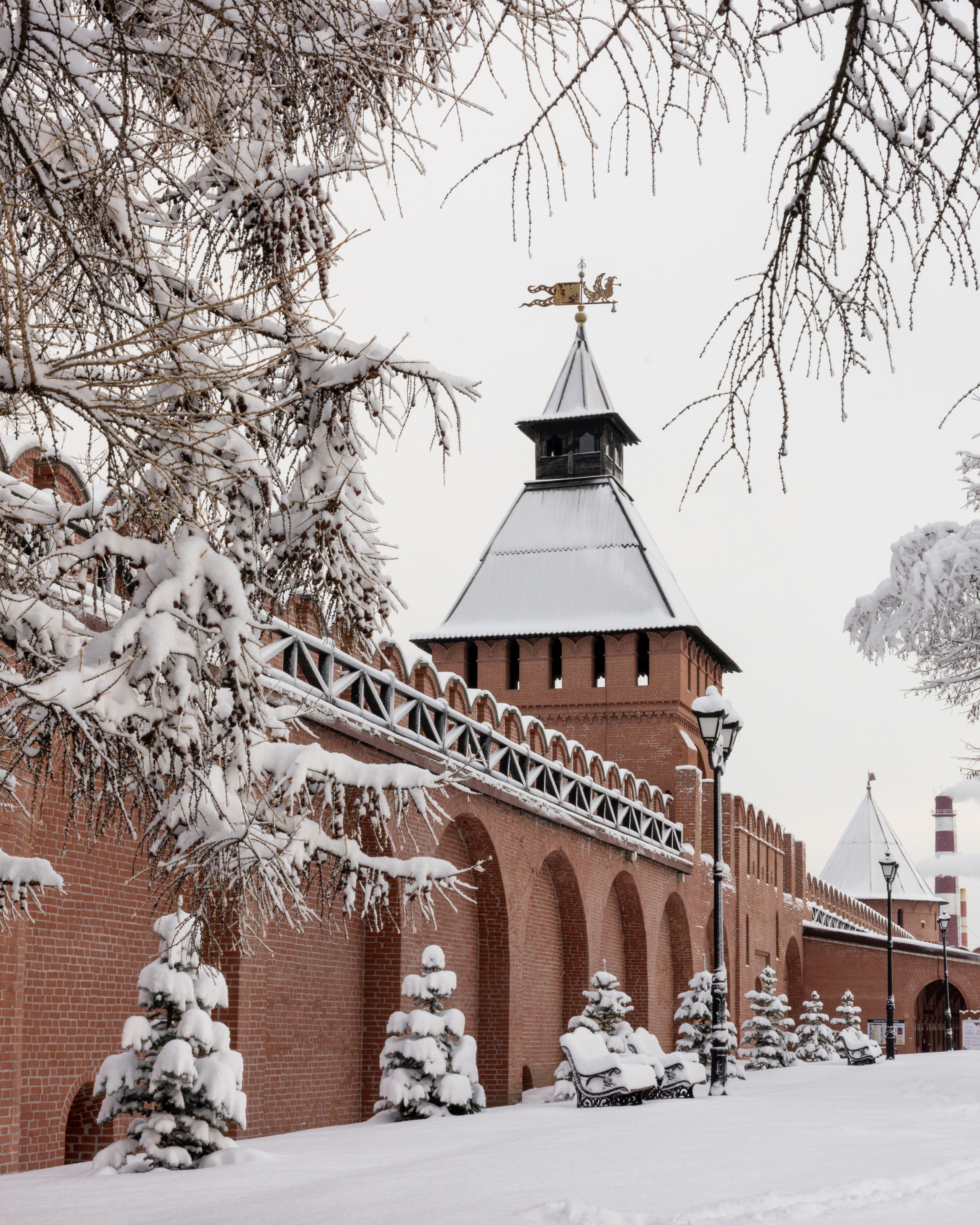 Тульский кремль после снегопада 16&nbsp;декабря 2022 года.