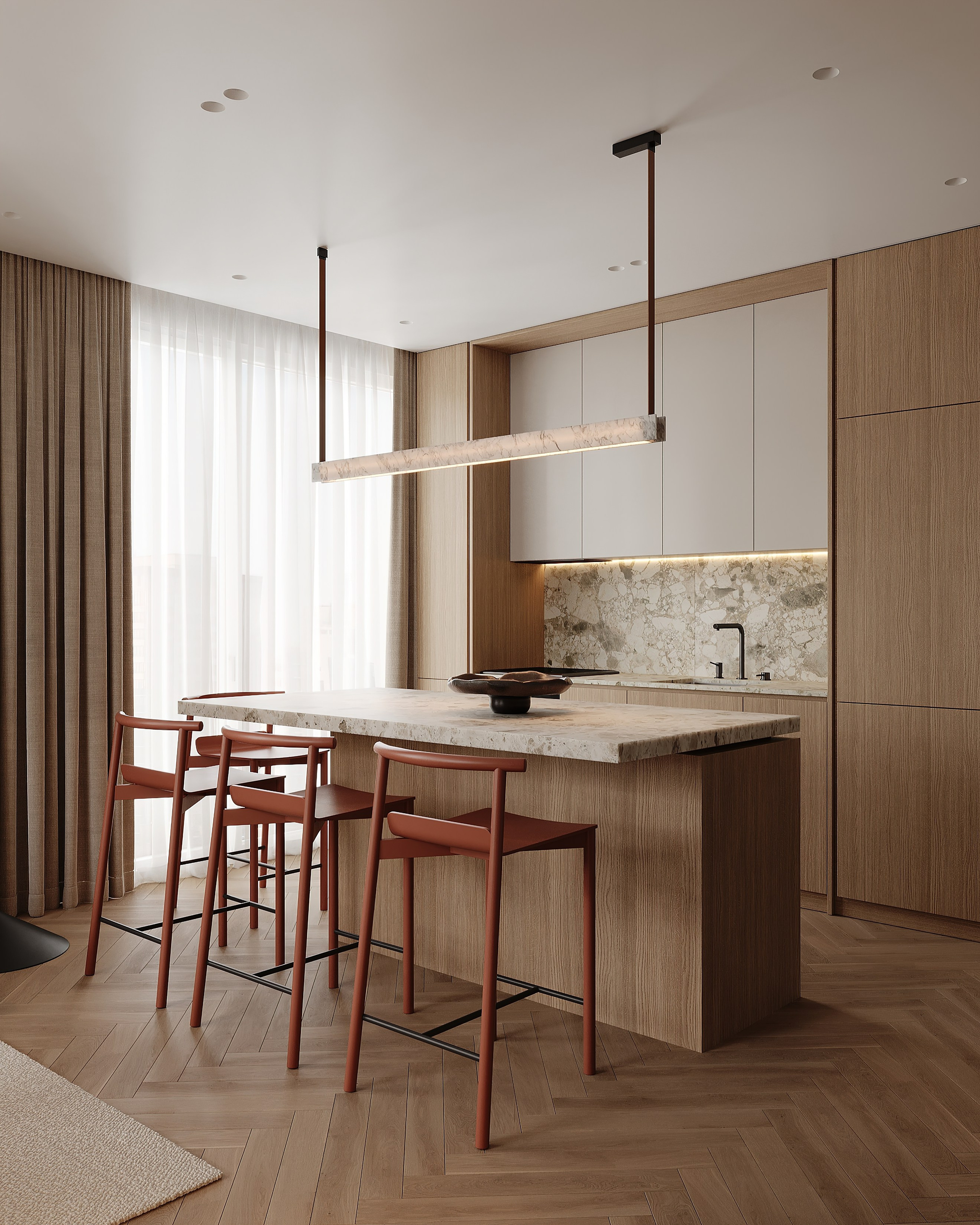 Кухня-гостиная в&nbsp;квартире 70 кв.&nbsp;м., г.&nbsp;Москва