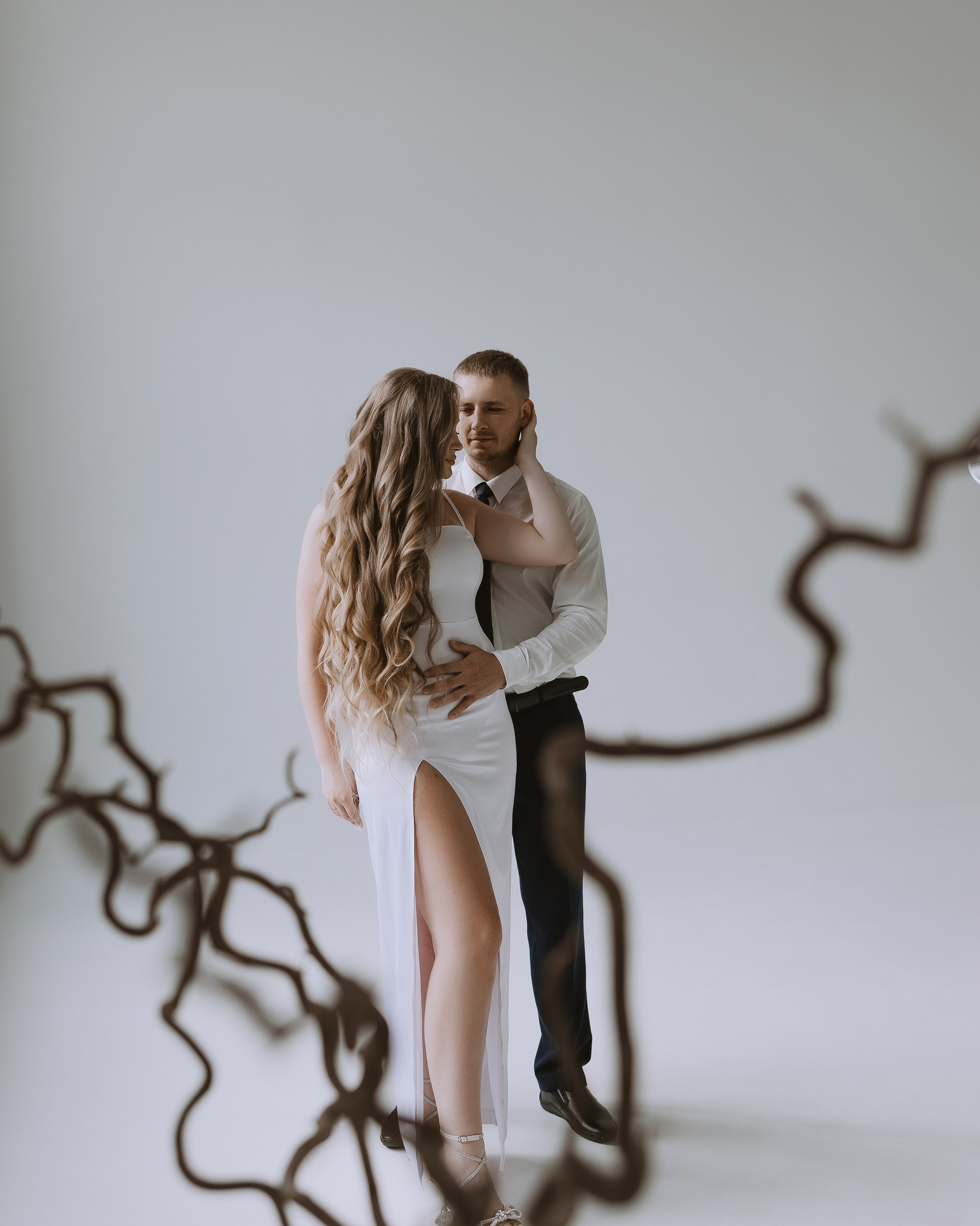 Minimalist Bright Studio Wedding Photoshoot